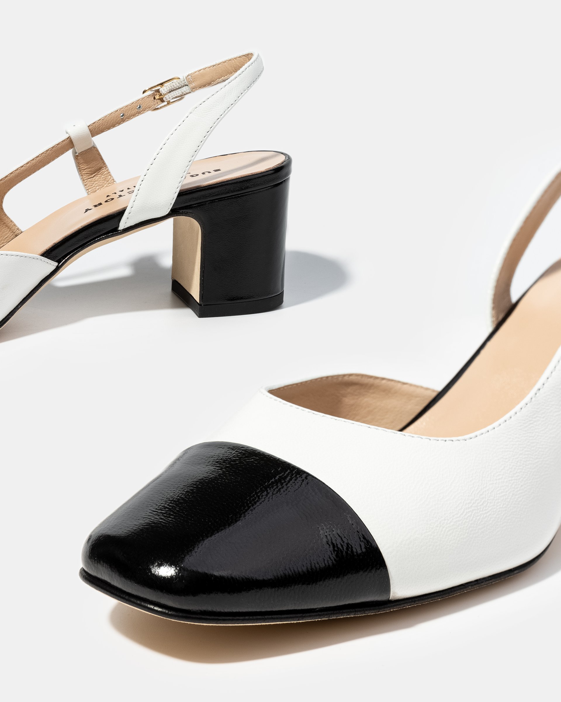 Черно-белые туфли из натуральной кожи - Image 4 of 4