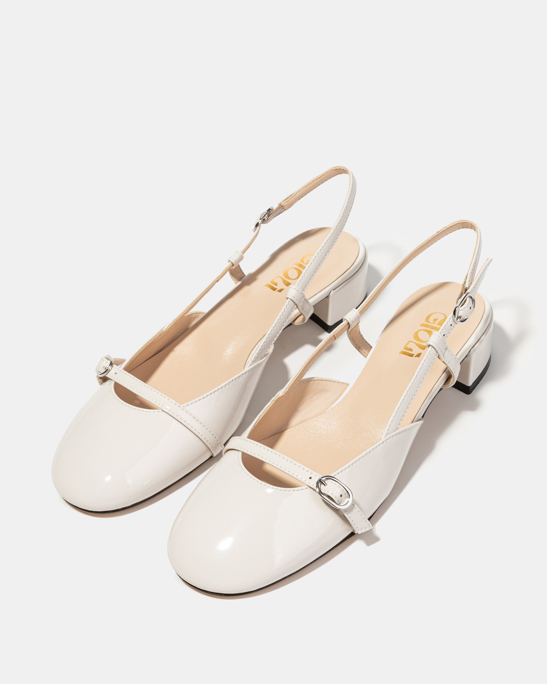 Белые лакированные туфли на каблуке - Image 2 of 5