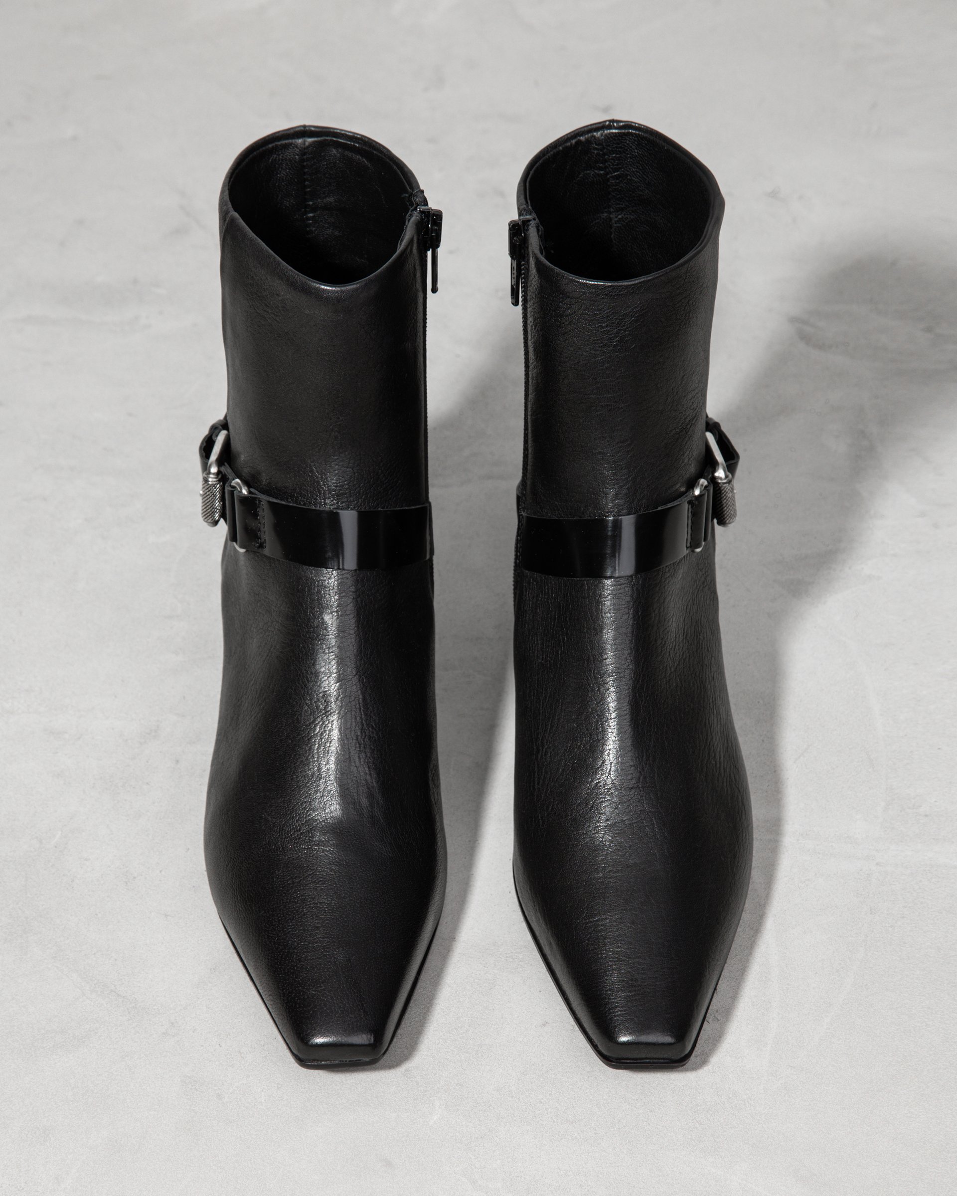 Черные кожаные ботильоны на каблуке - Image 3 of 6