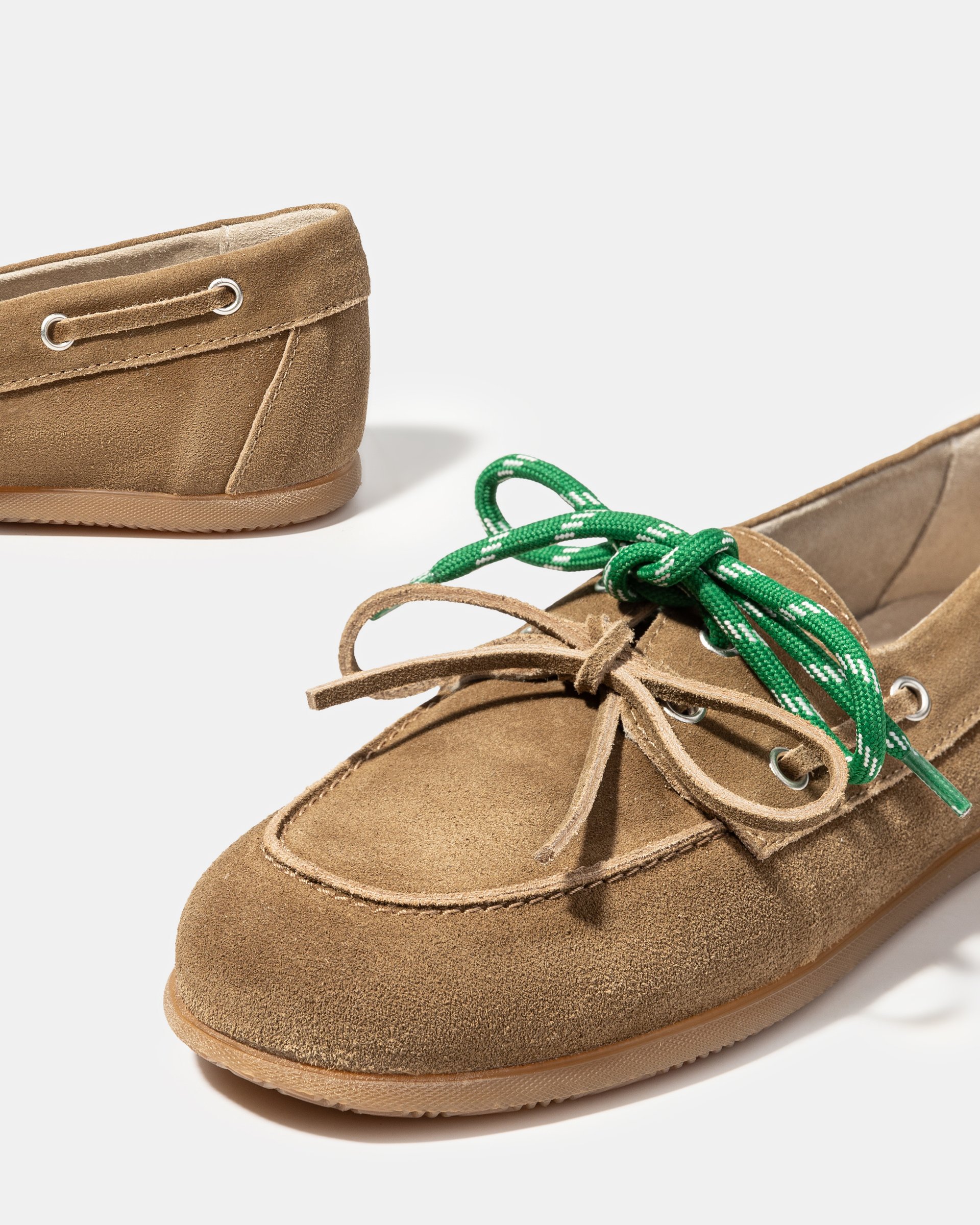 Коричневые замшевые мокасины со шнурками - Image 4 of 5