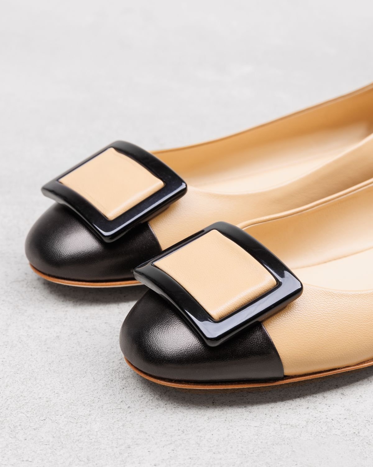 Бежевые кожаные балетки - Image 4 of 6