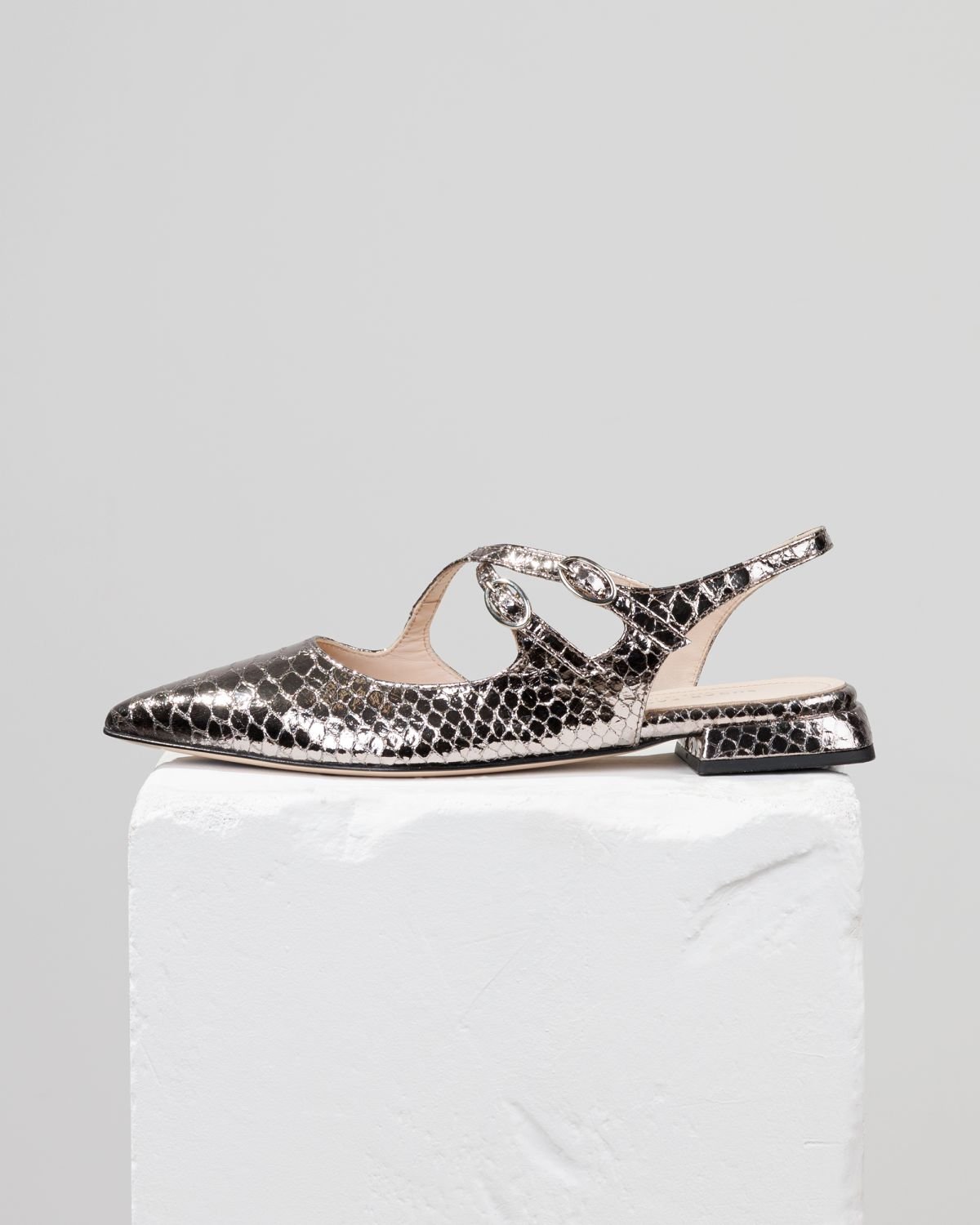 Серебряные кожаные туфли - Main image