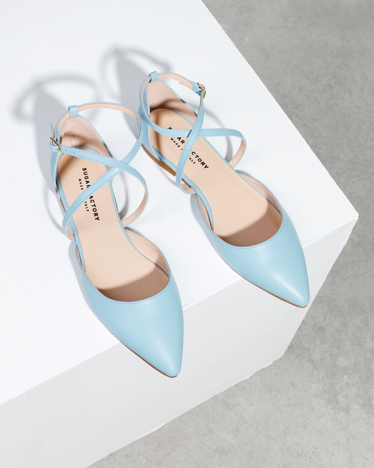 Голубые кожаные балетки - Image 2 of 6