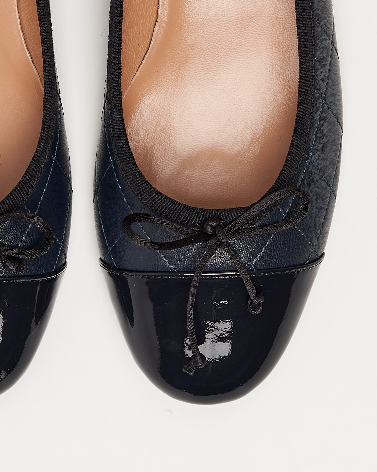 Темно-синие кожаные балетки - Image 5 of 7
