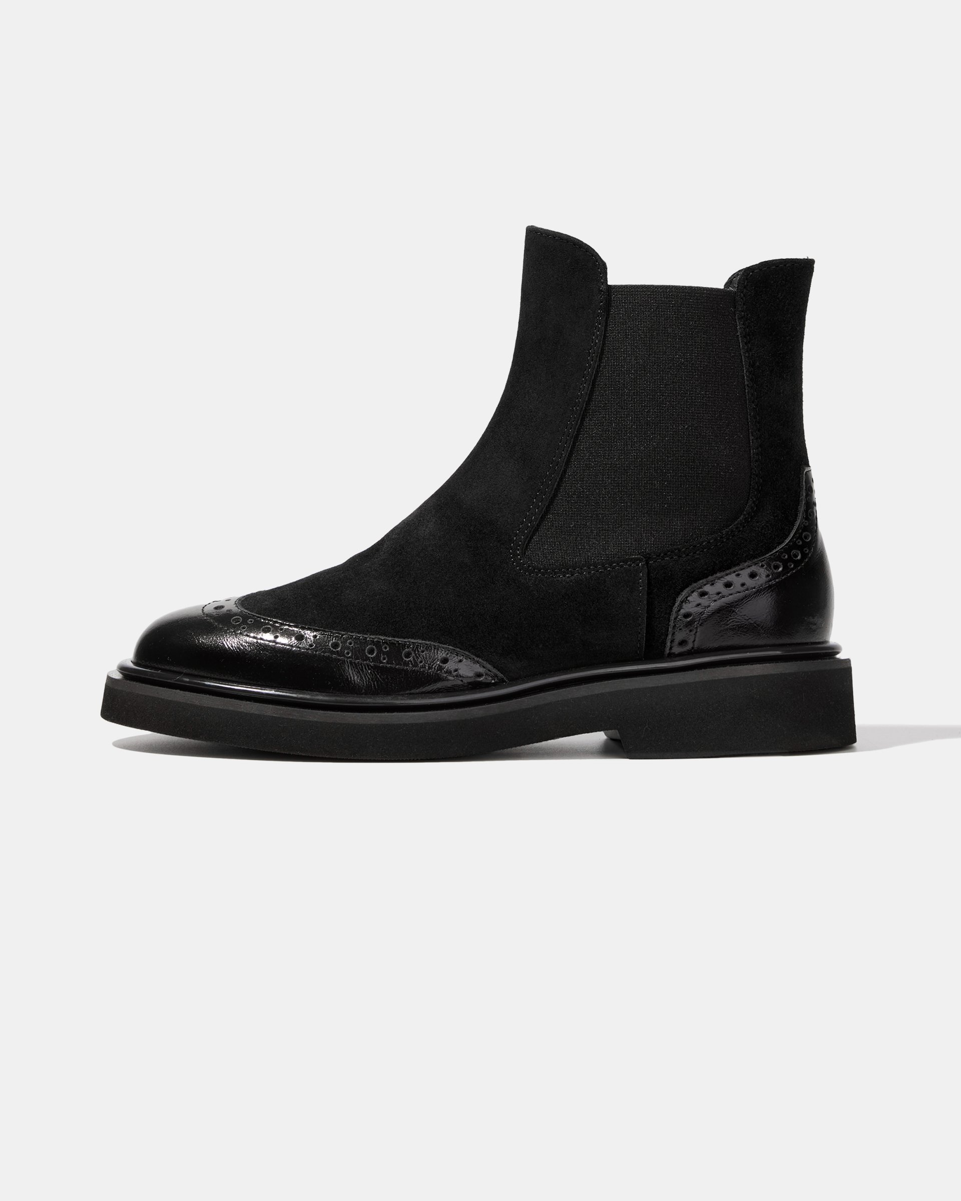 Черные ботинки челси из замши и кожи - Main image