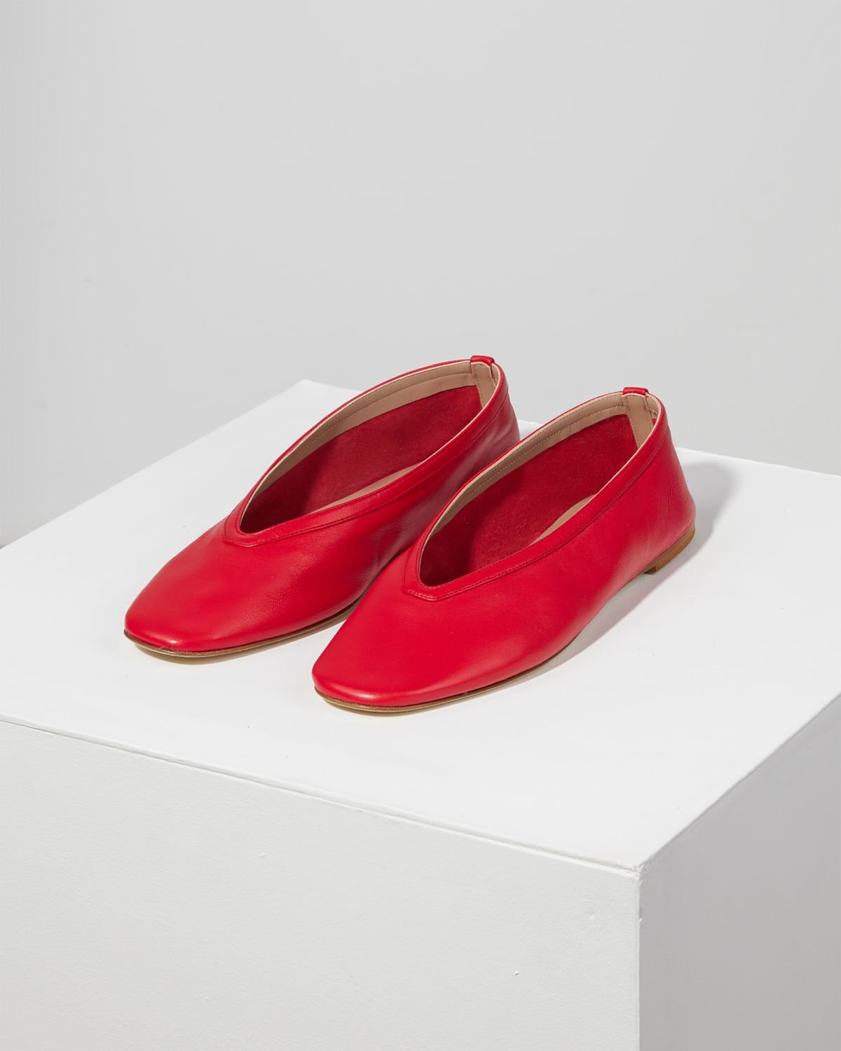 Красные кожаные балетки - Image 3 of 5