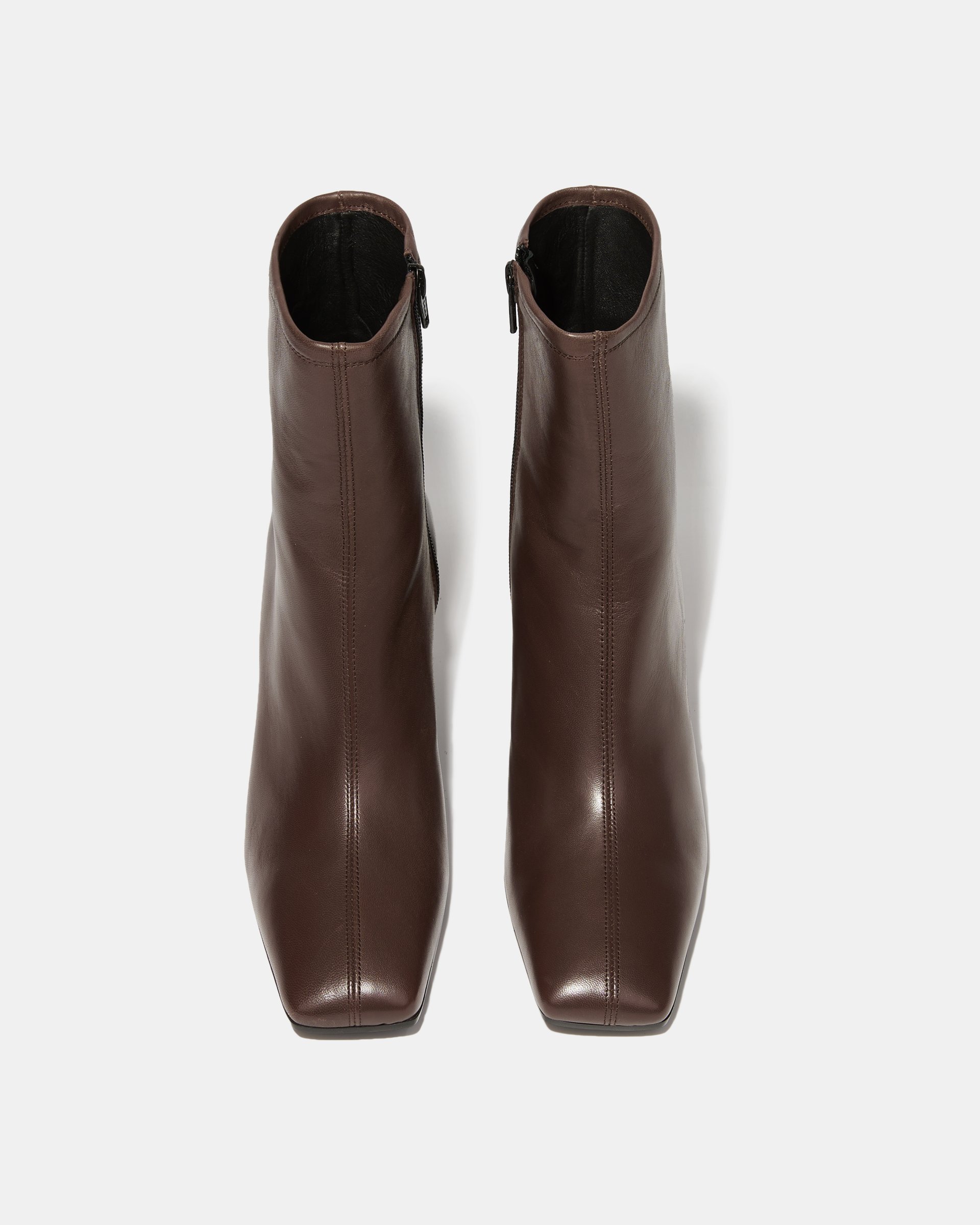Коричневые кожаные ботинки с квадратным мысом - Image 3 of 6