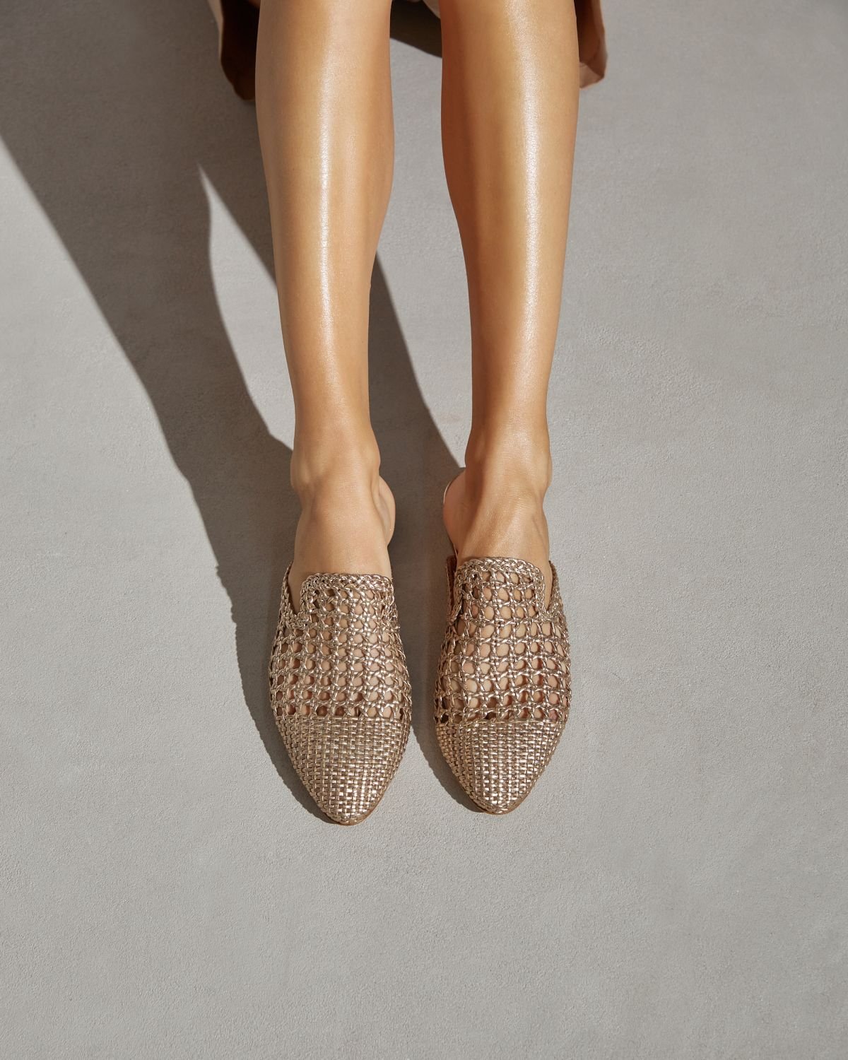 Бежевые блестящие слиперы - Image 5 of 6