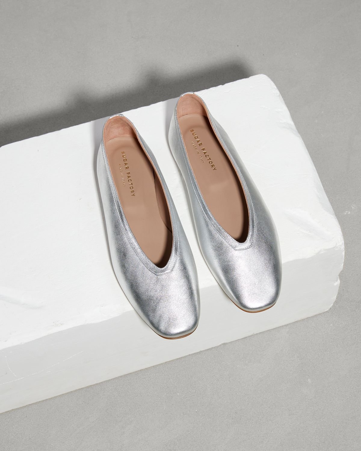 Серебряные кожаные балетки - Image 2 of 7