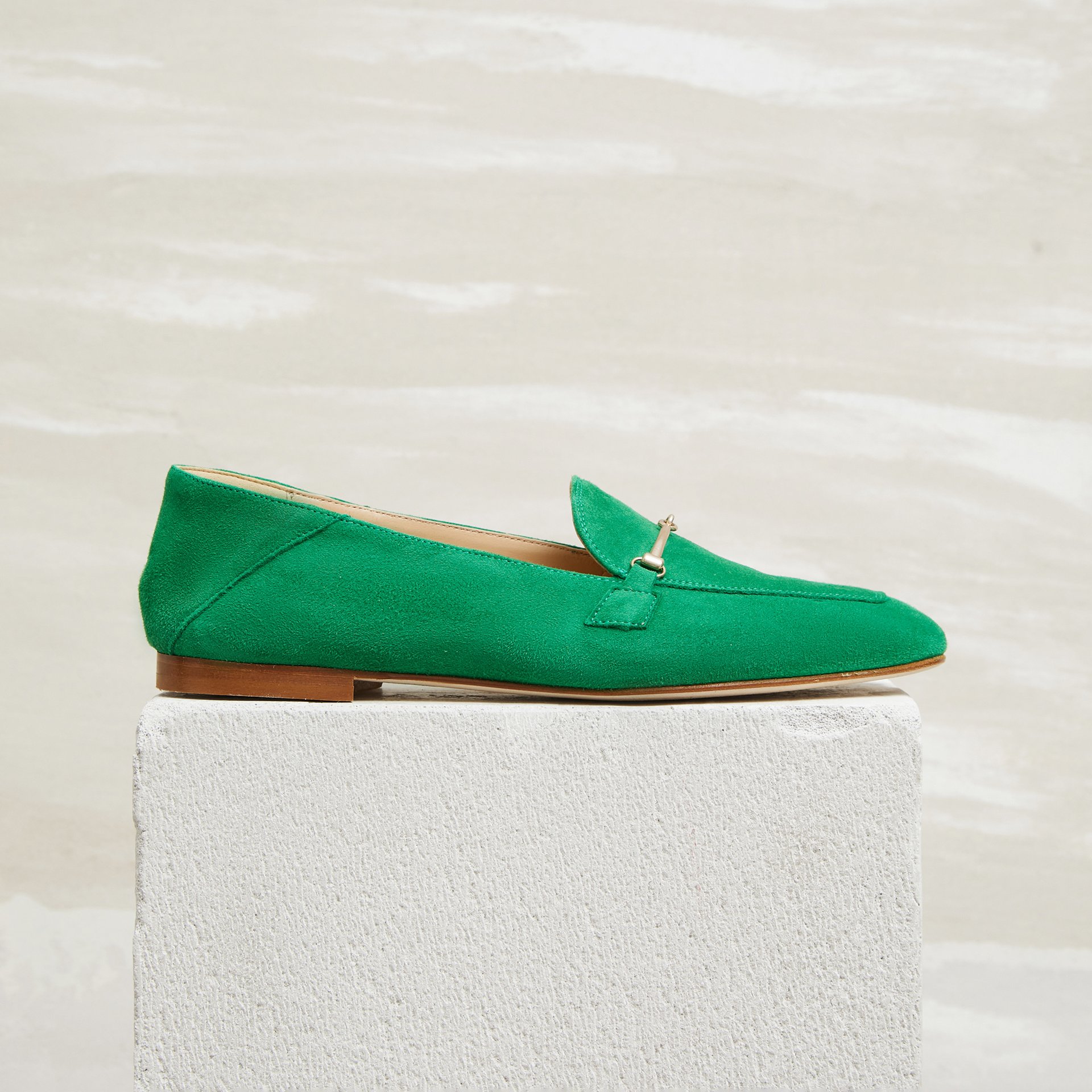 Зеленые замшевые лоферы - Main image