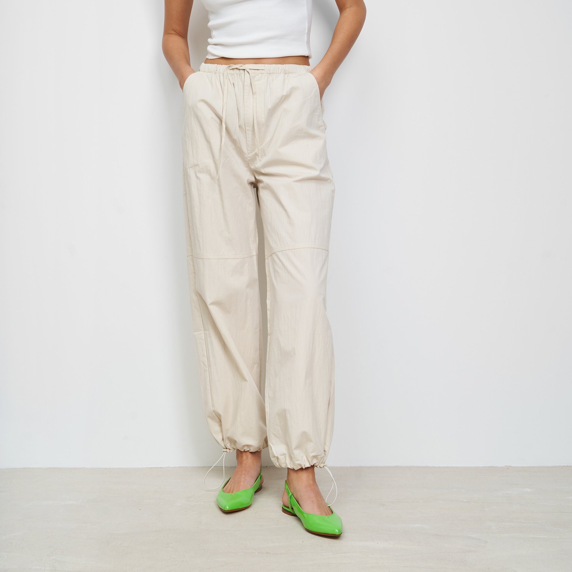 Ярко-зеленые кожаные балетки - Image 5 of 6