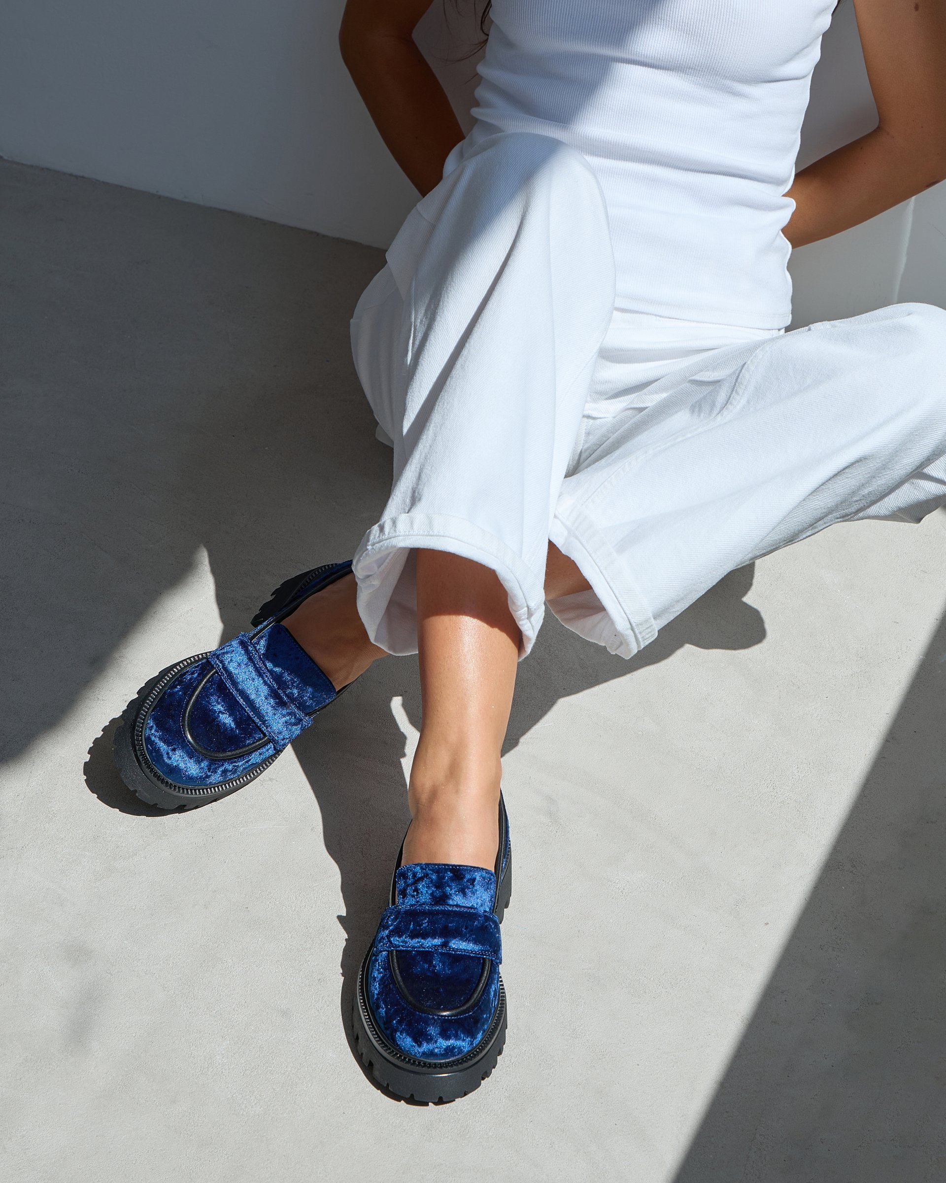 Синие бархатные лоферы - Image 6 of 7