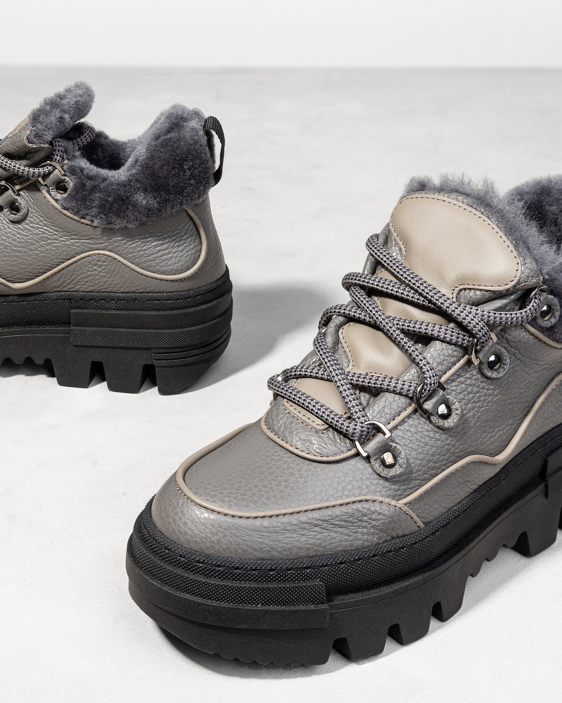 Серые кожаные ботинки - Image 4 of 5