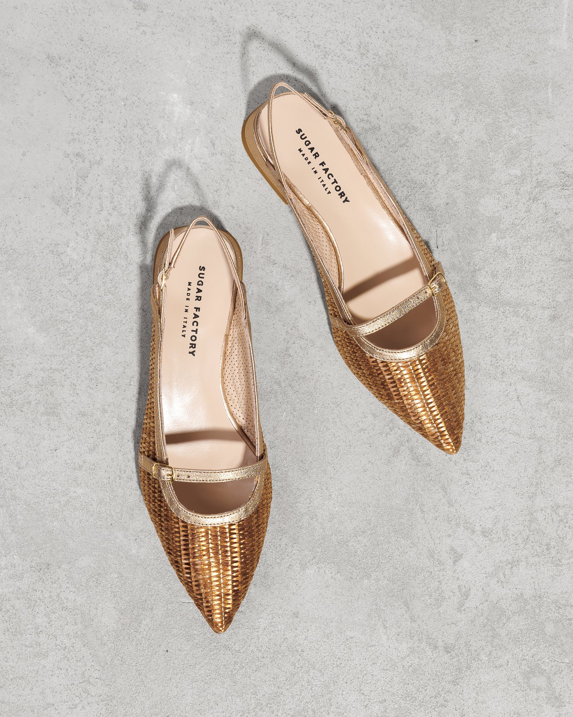 Золотые текстильные туфли - Image 3 of 7