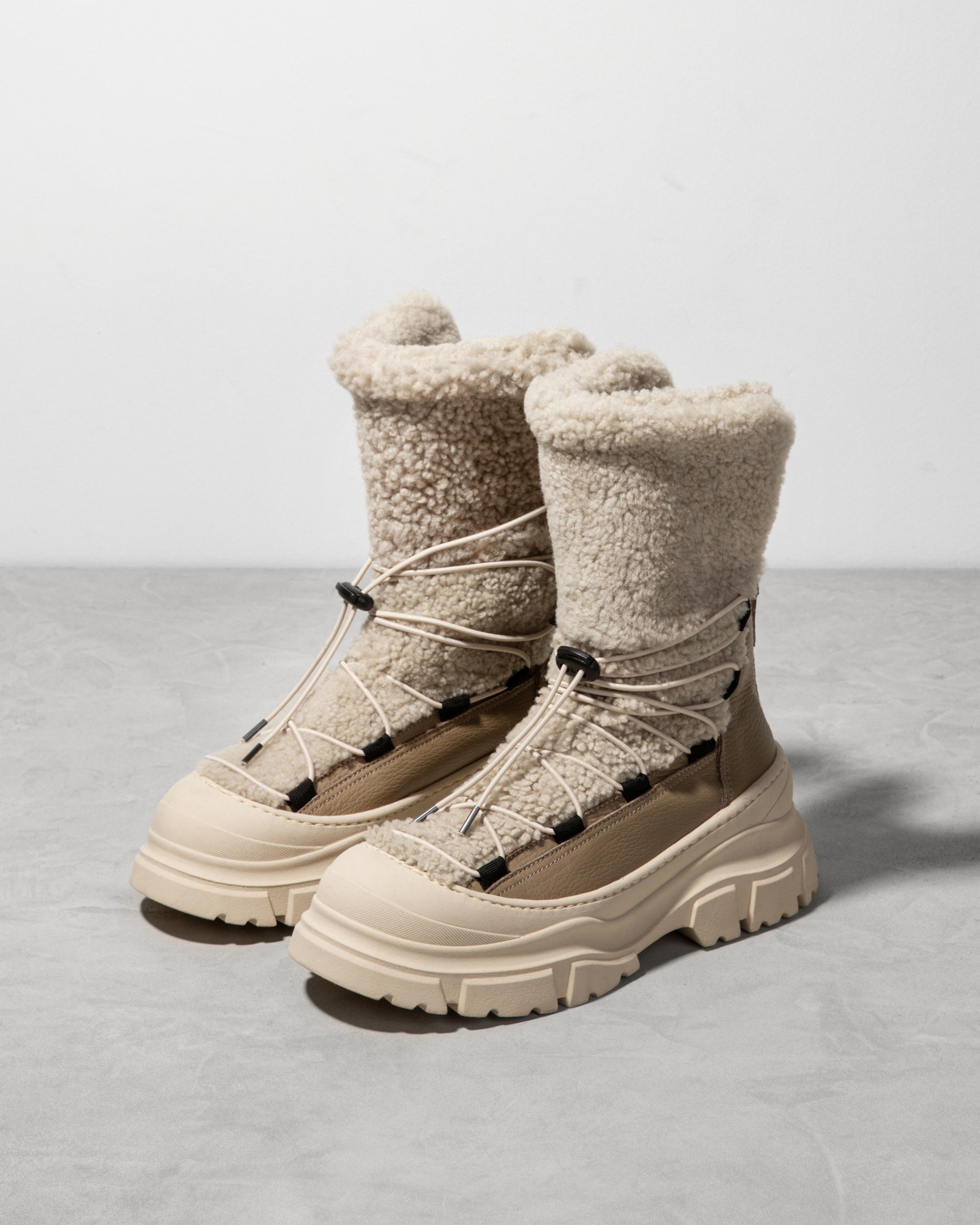 Бежевые кожаные зимние ботинки - Image 2 of 4