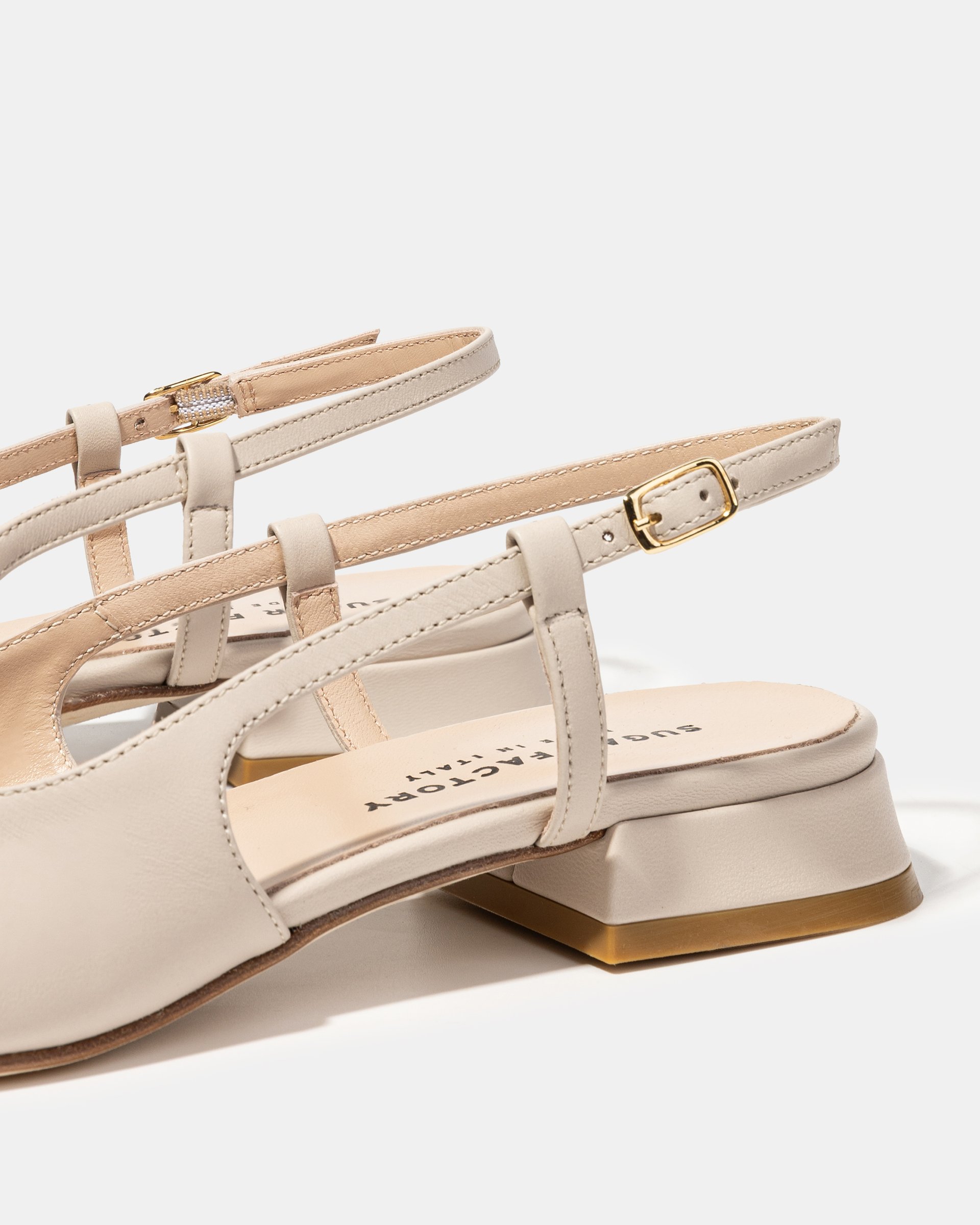 Бежевые кожаные туфли на ремешке - Image 4 of 4