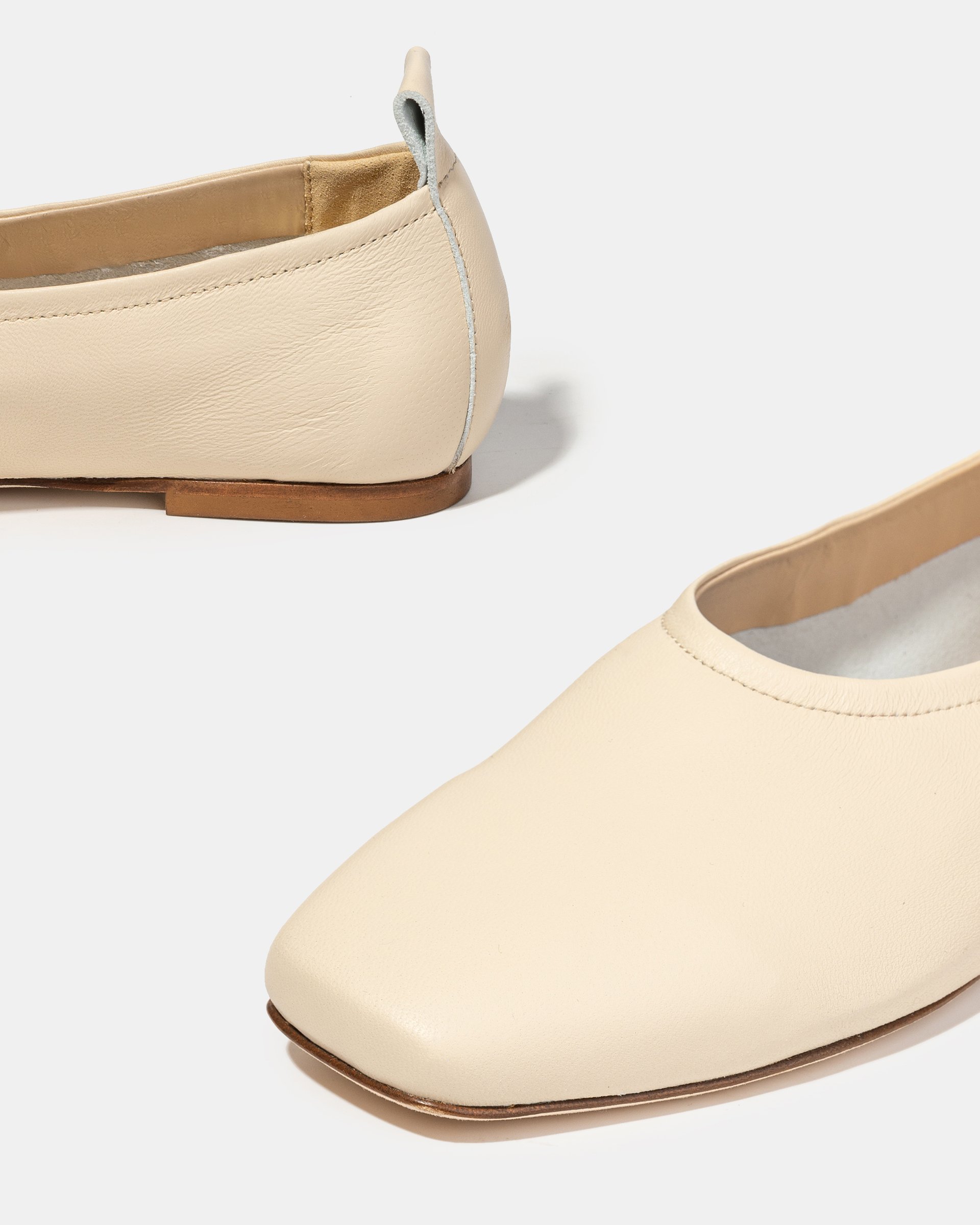 Кремово-бежевые балетки из натуральной кожи - Image 4 of 5