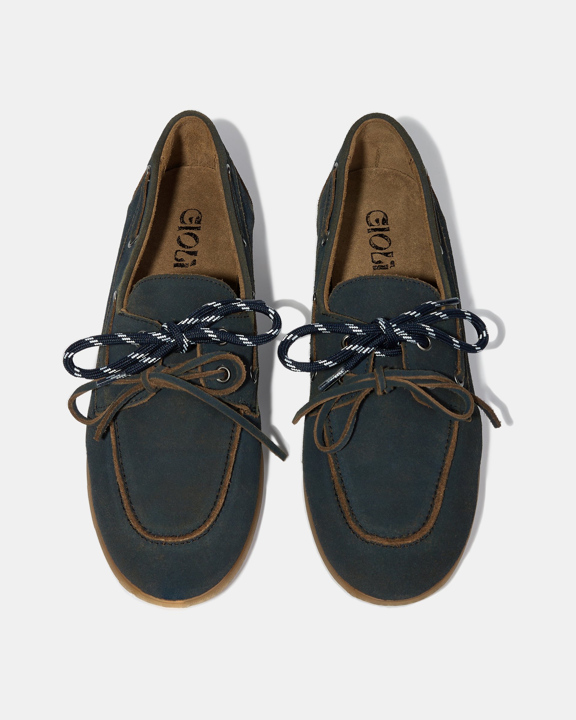 Темно-синие замшевые мокасины