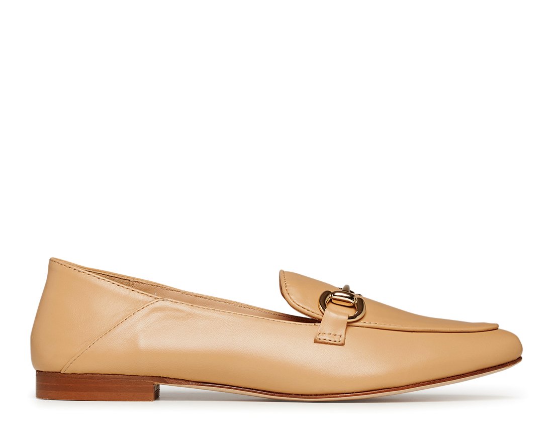 Бежевые кожаные лоферы - Main image