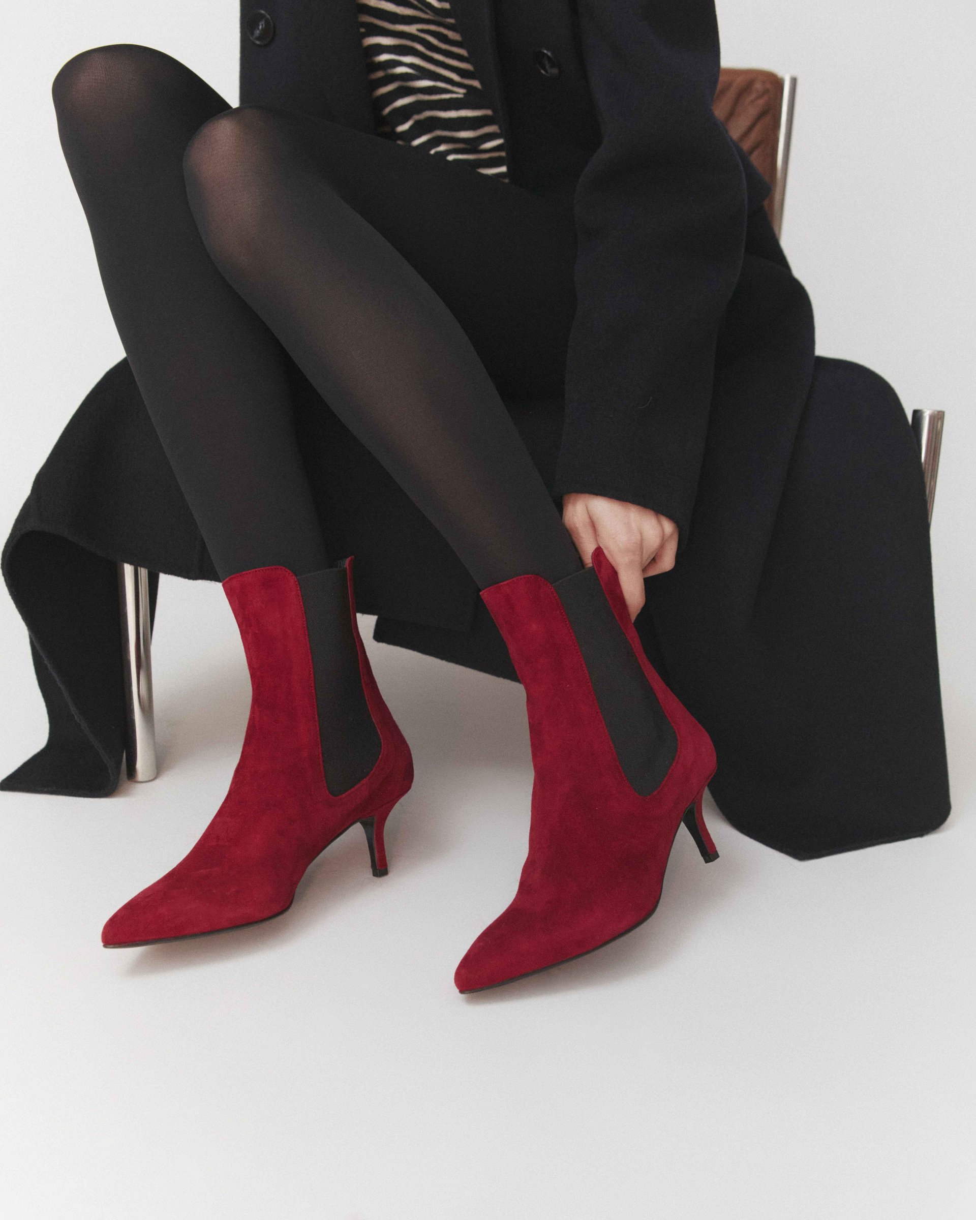Бордовые замшевые ботильоны - Image 2 of 6