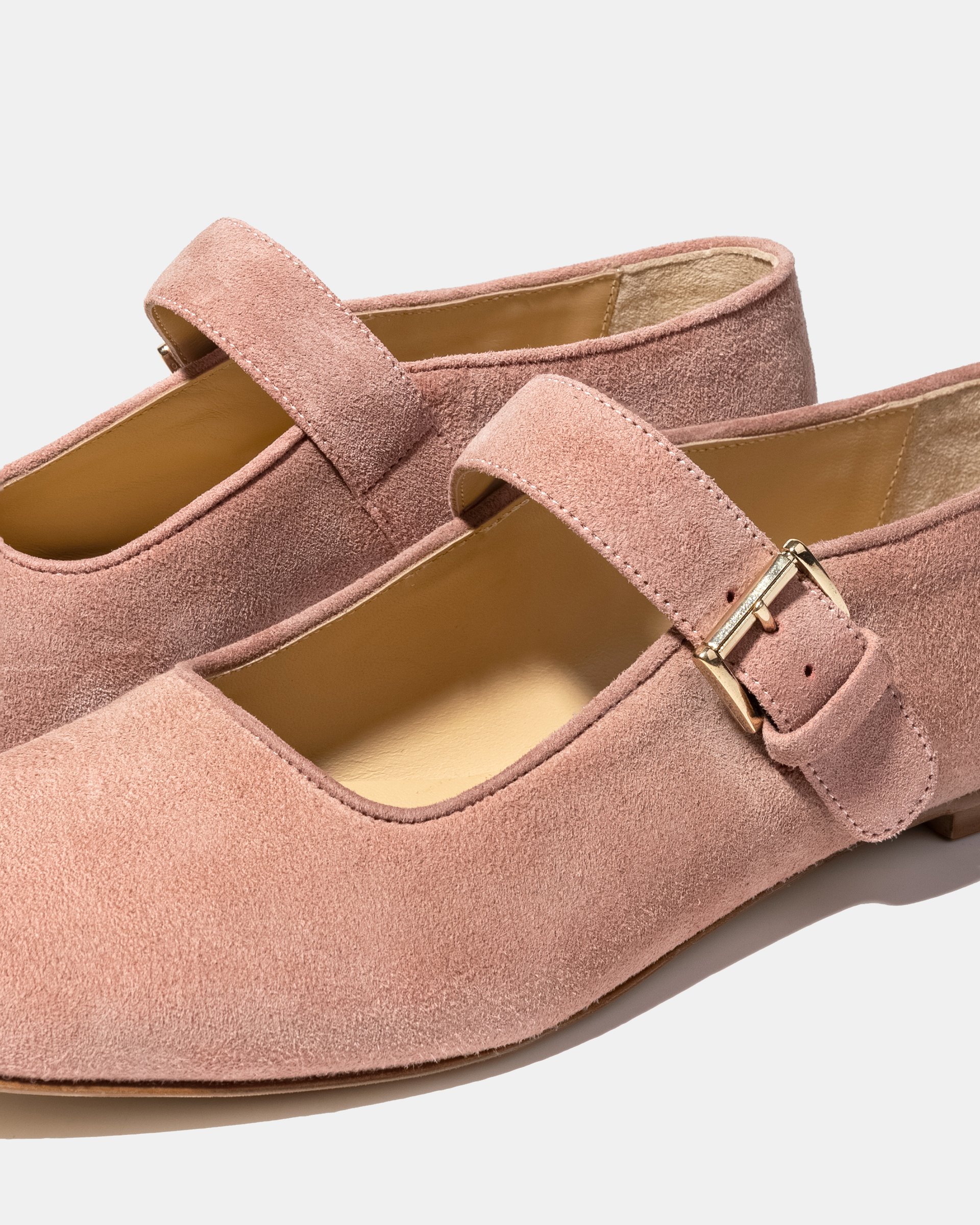 Розовые замшевые туфли на плоской подошве - Image 4 of 5