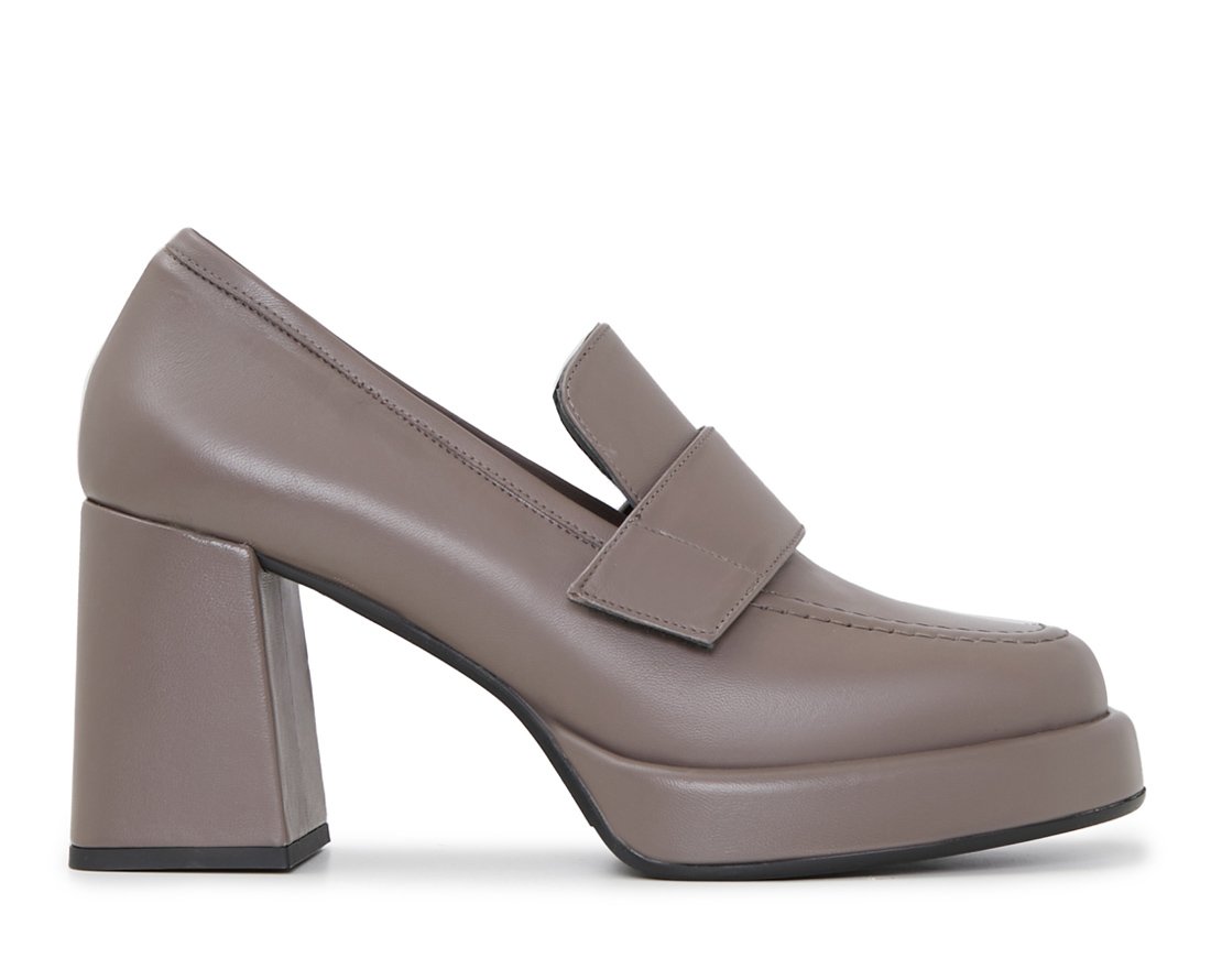 Серо-коричневые кожаные туфли - Main image