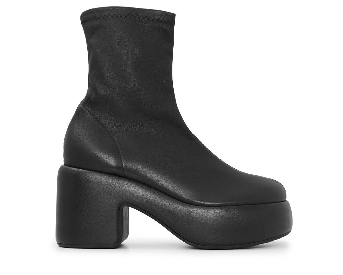 Черные кожаные ботильоны - Main image