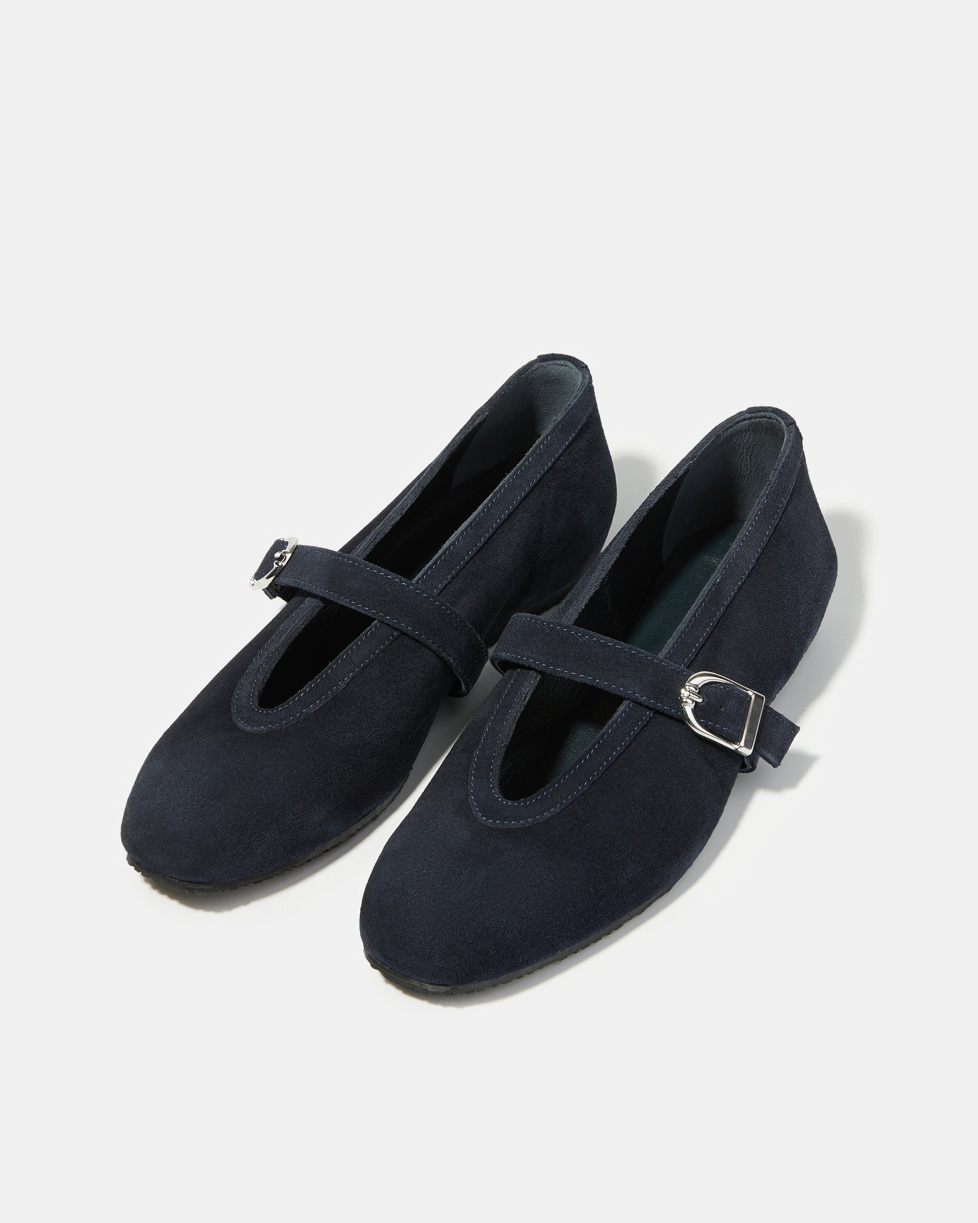 Замшевые темно-синие балетки - Image 2 of 5