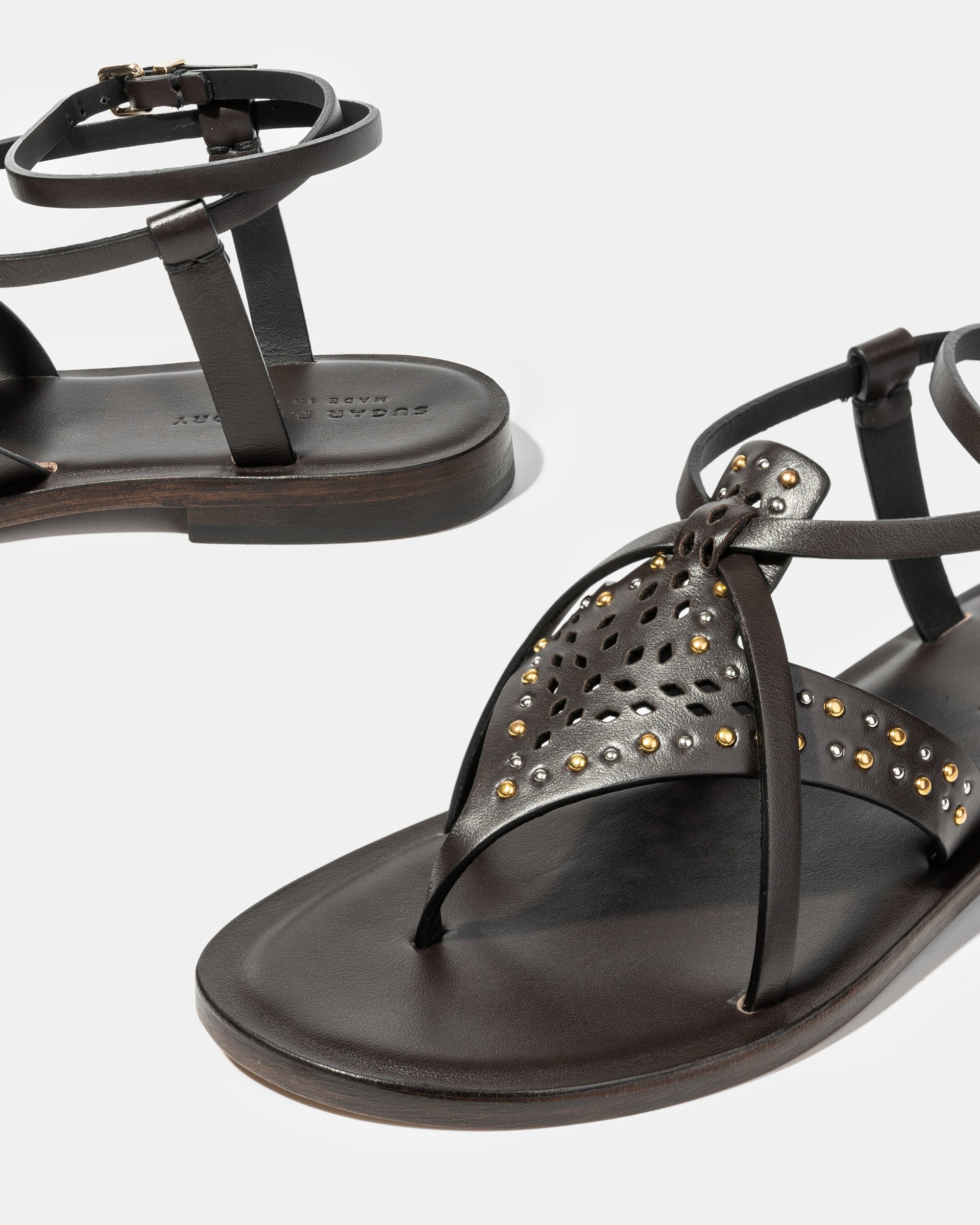 Темно-коричневые сандалии с ремешками - Image 4 of 4