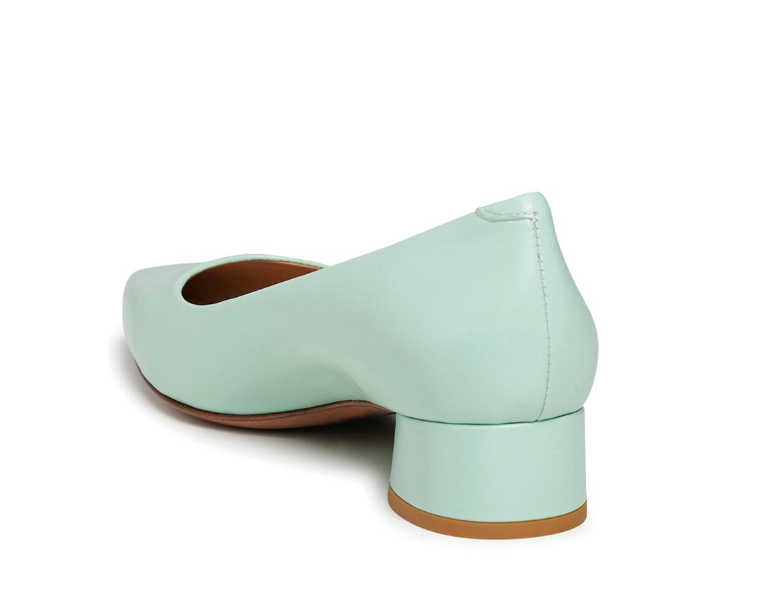 Светло-зеленые кожаные балетки - Image 3 of 5
