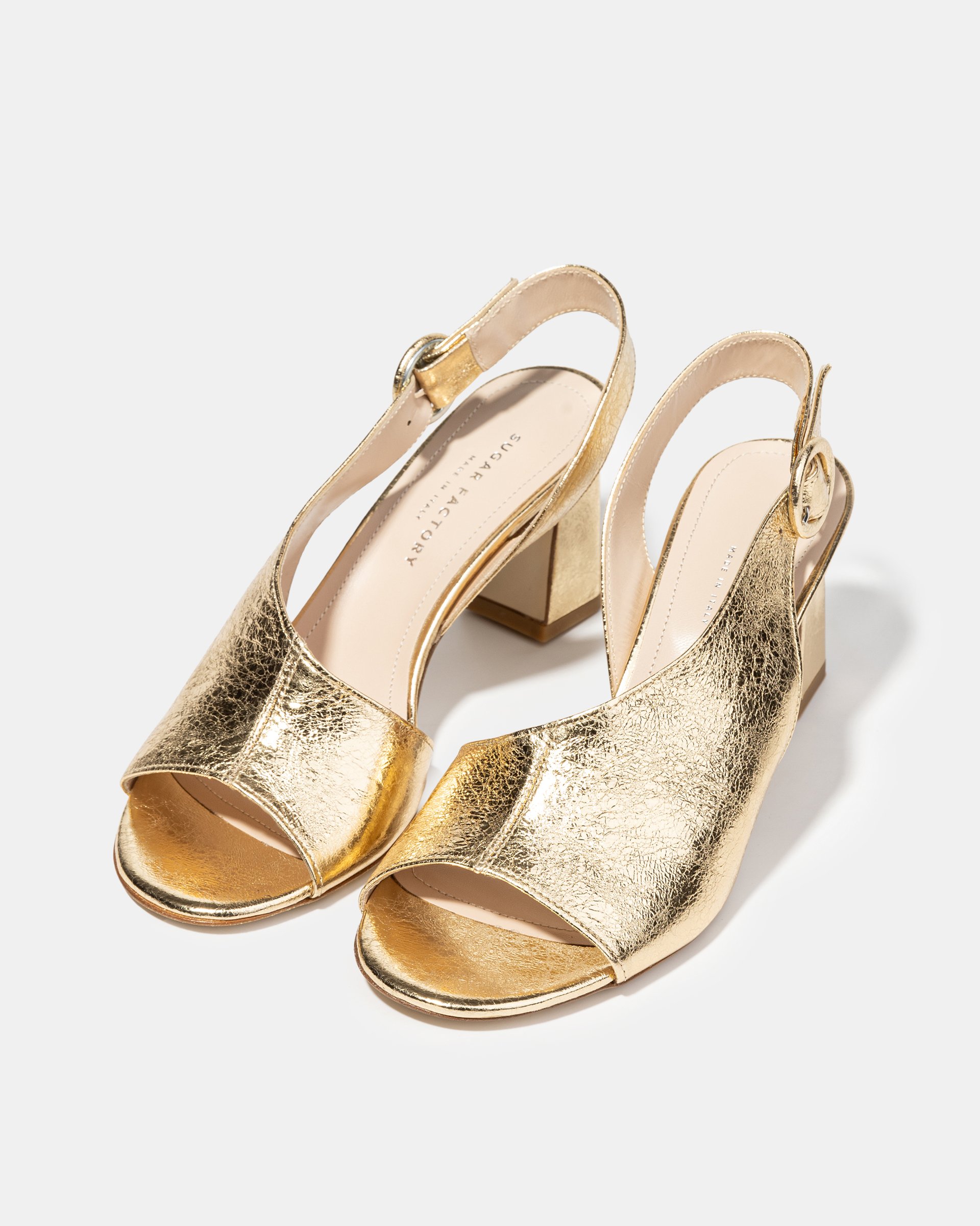 Золотистые босоножки на высоком каблуке - Image 2 of 4