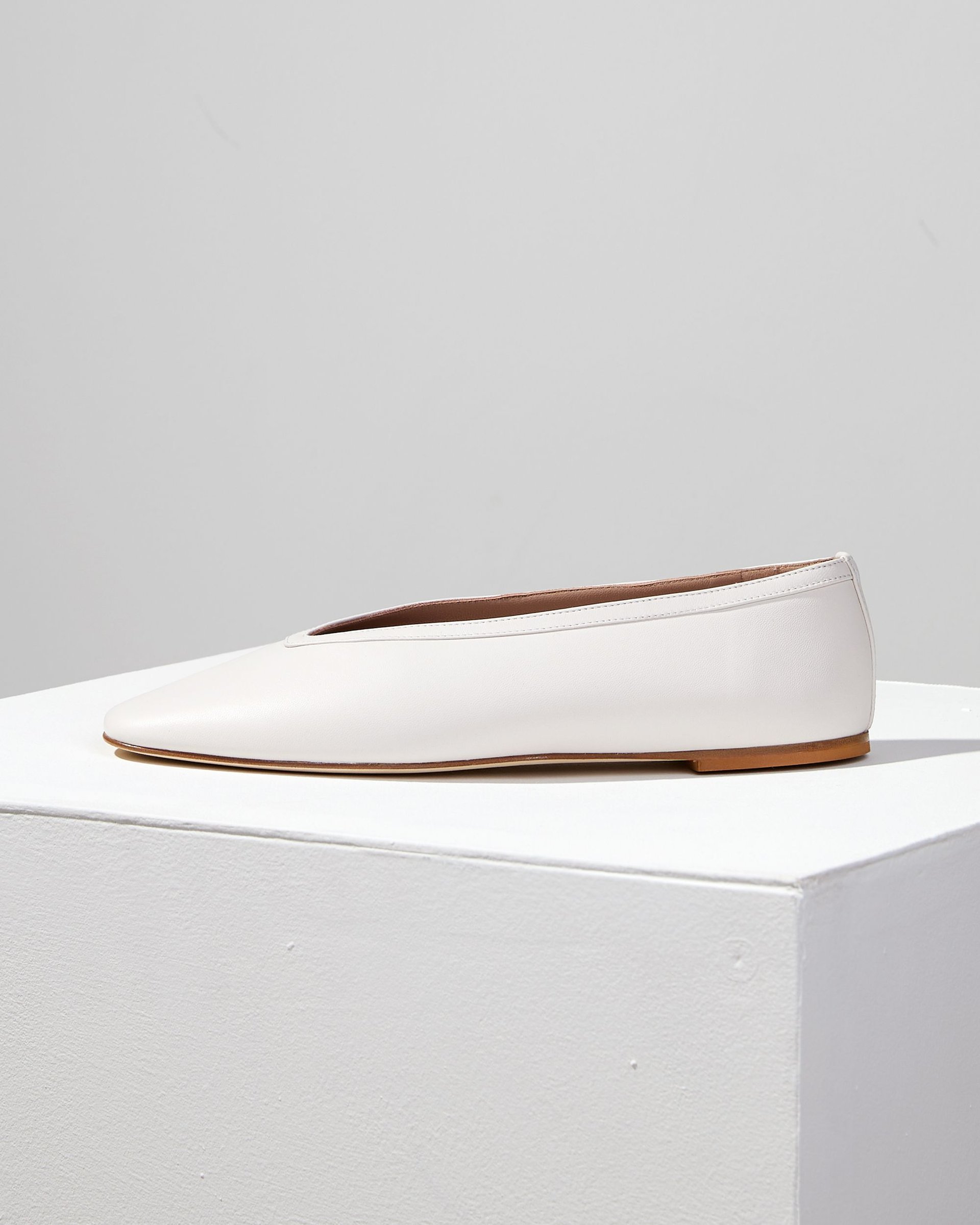 Белые кожаные балетки - Main image