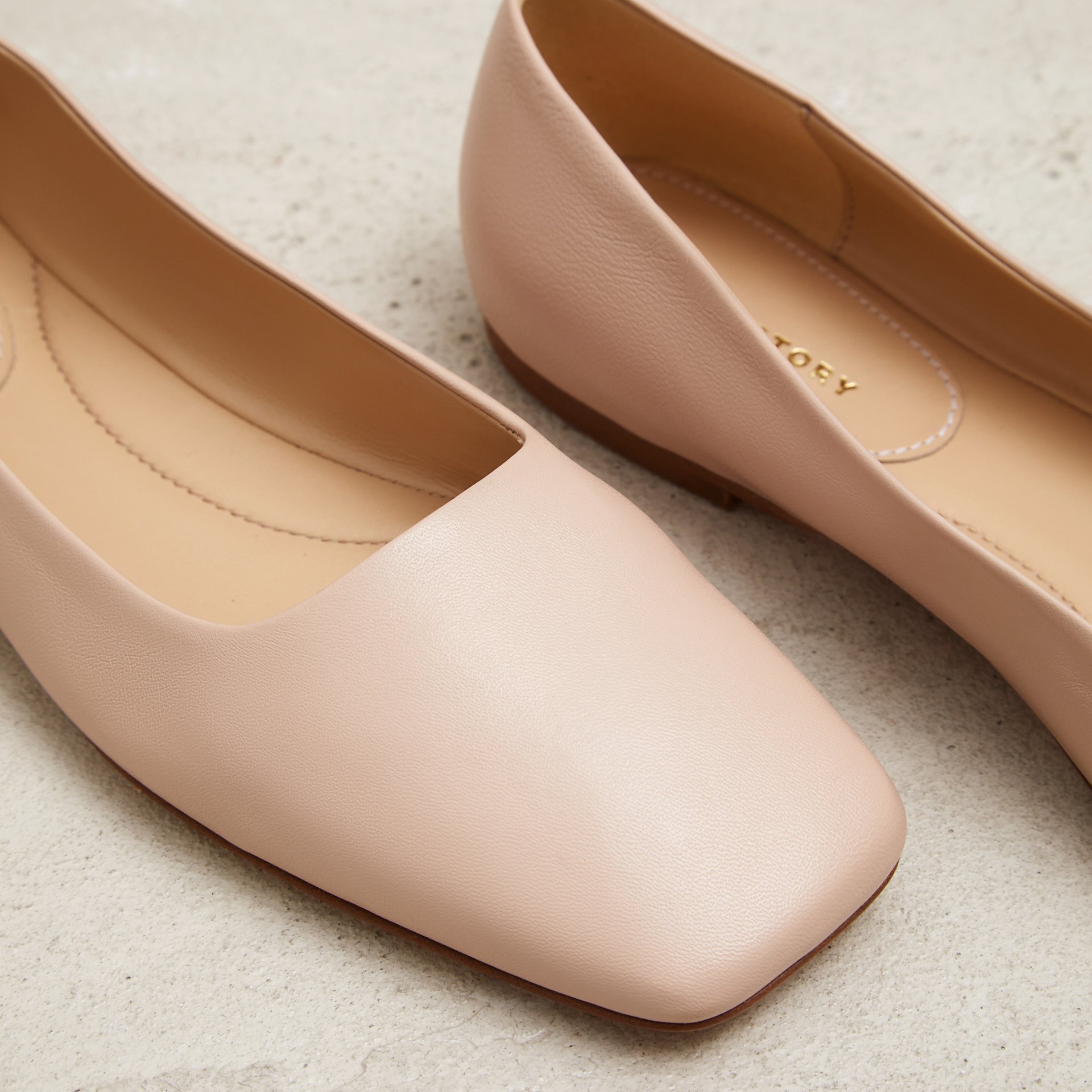 Пудровые кожаные балетки - Image 3 of 5