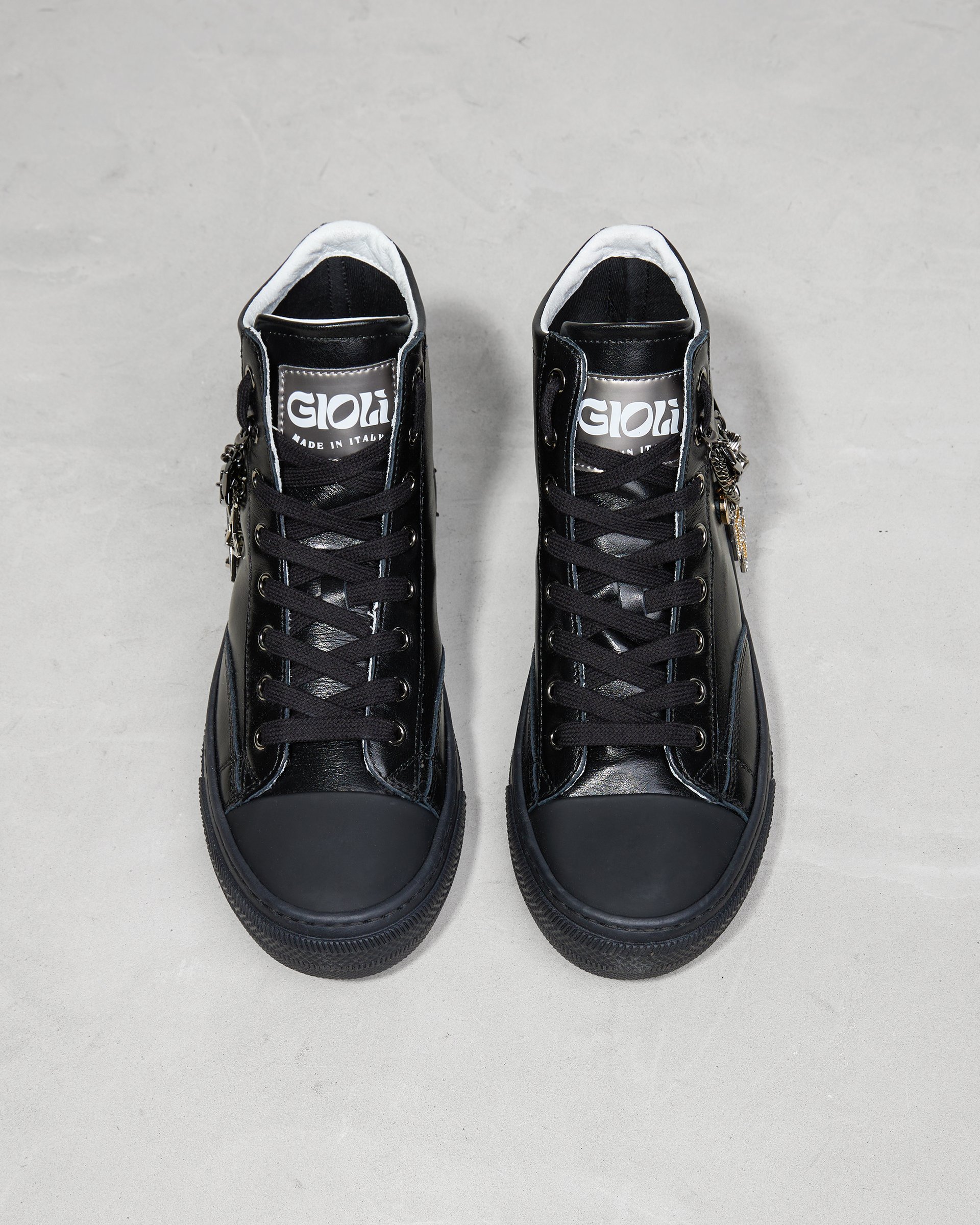 Черные кожаные высокие кеды - Image 2 of 3