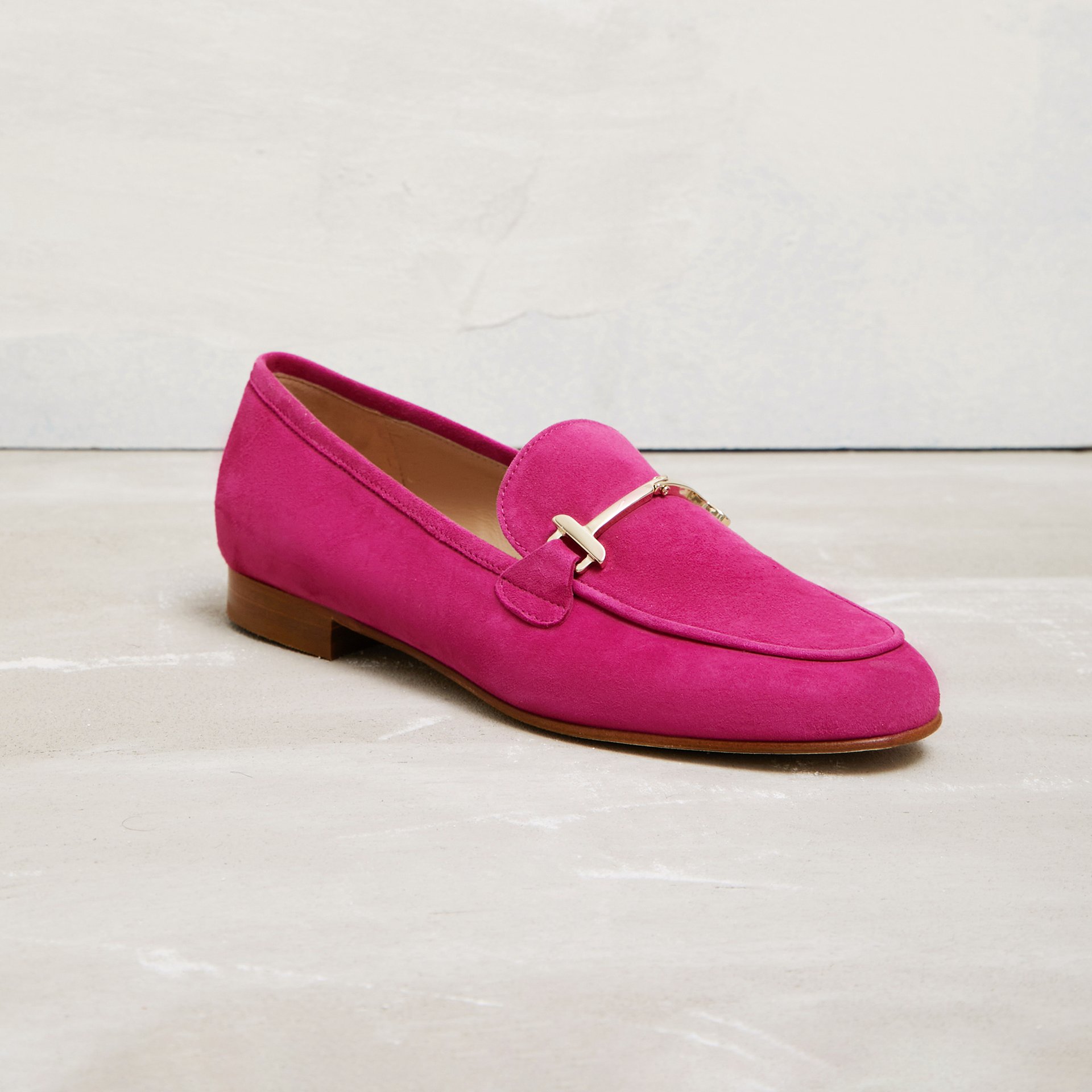 Розовые замшевые лоферы - Main image