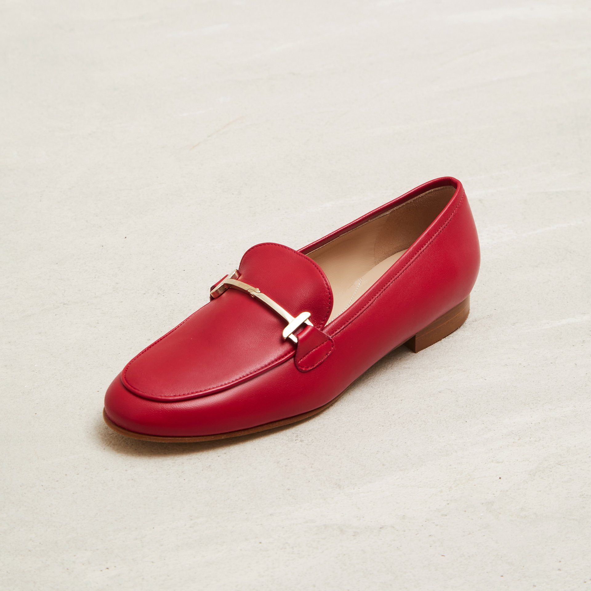 Красные кожаные лоферы - Main image