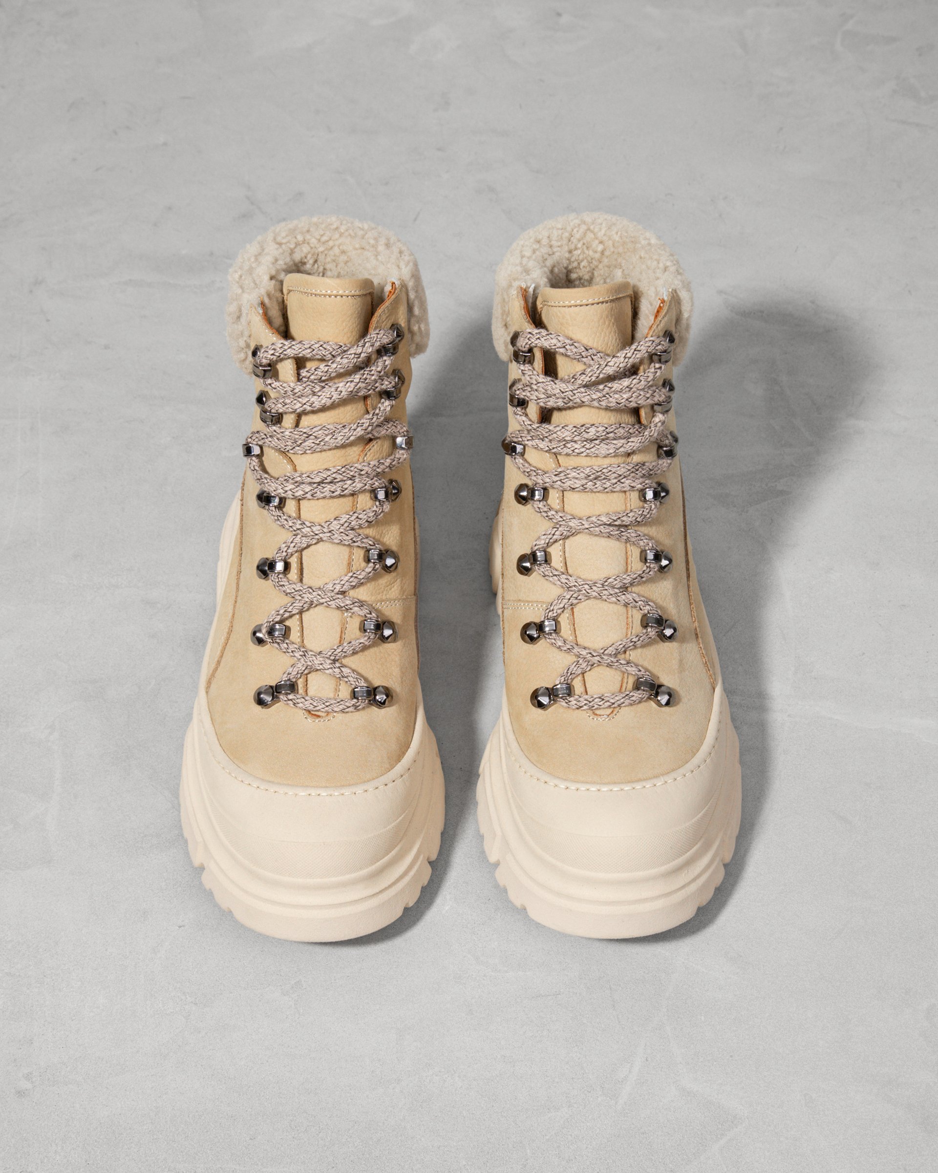 Бежевые кожаные ботинки - Image 3 of 4