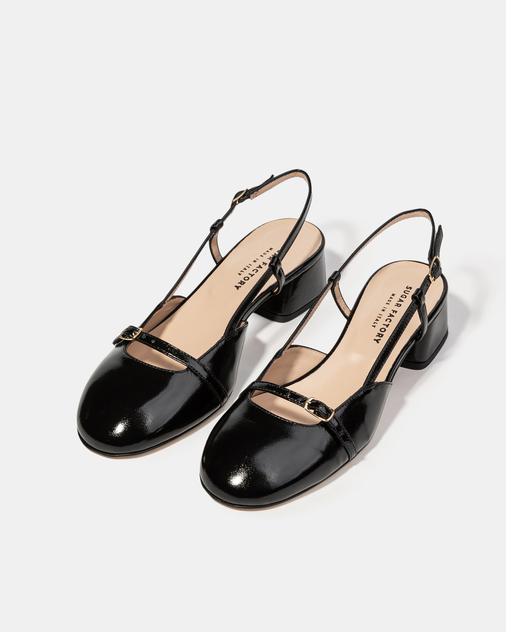 Черные кожаные туфли на низком каблуке - Image 2 of 4