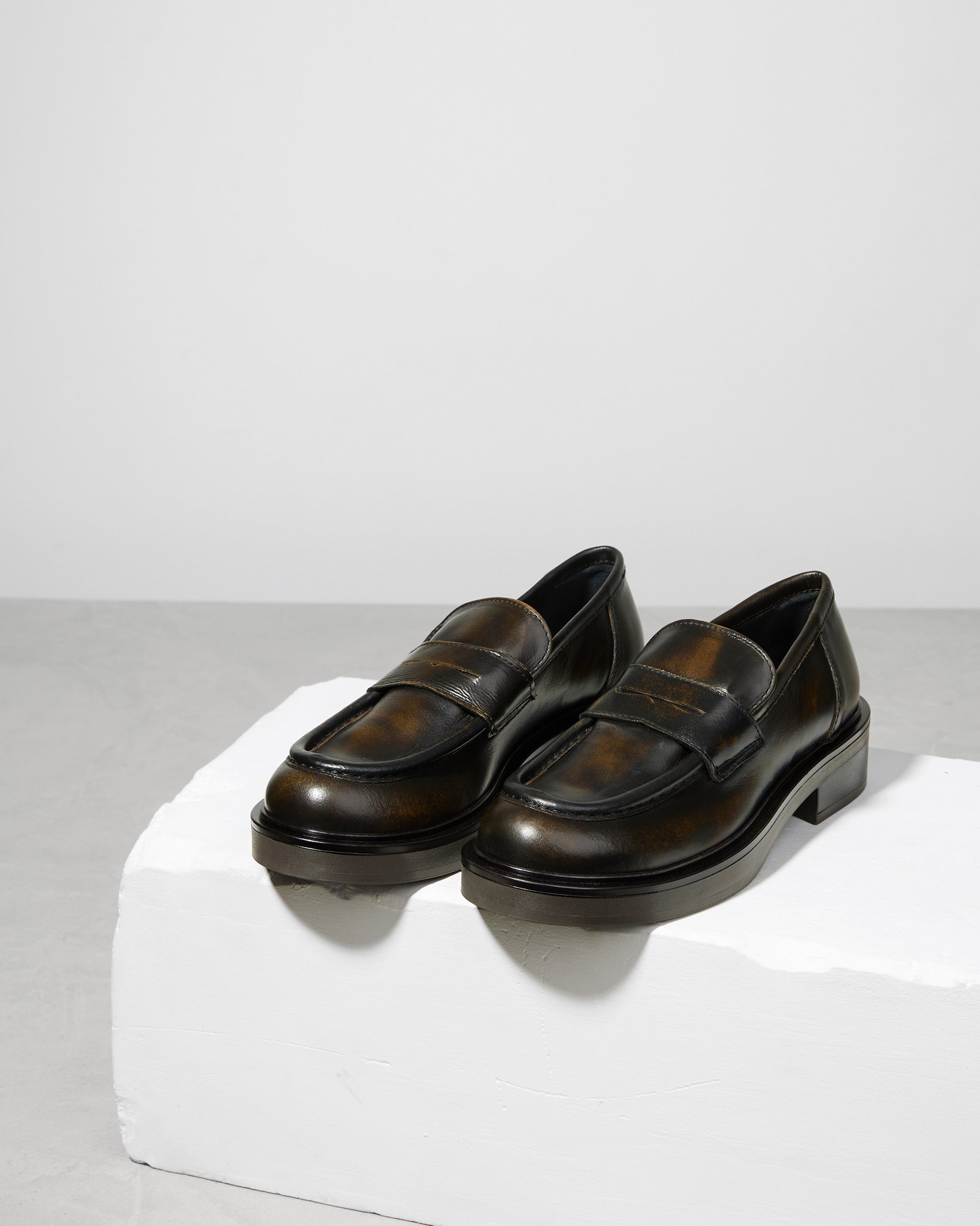 Темно-бордовые кожаные  классические лоферы - Image 4 of 6