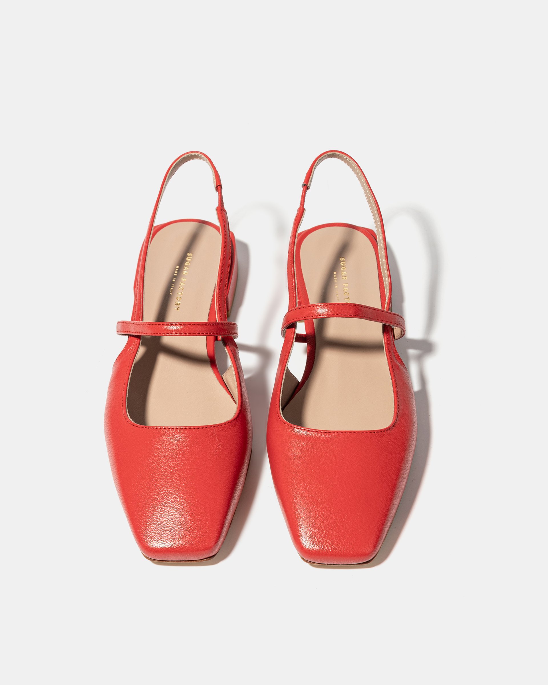 Красные кожаные туфли с ремешками - Image 3 of 4