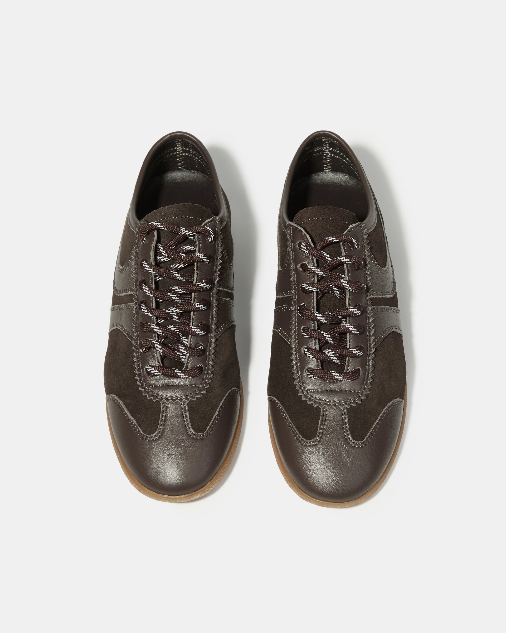 Темно-коричневые кеды из натуральной кожи и замши - Image 3 of 4