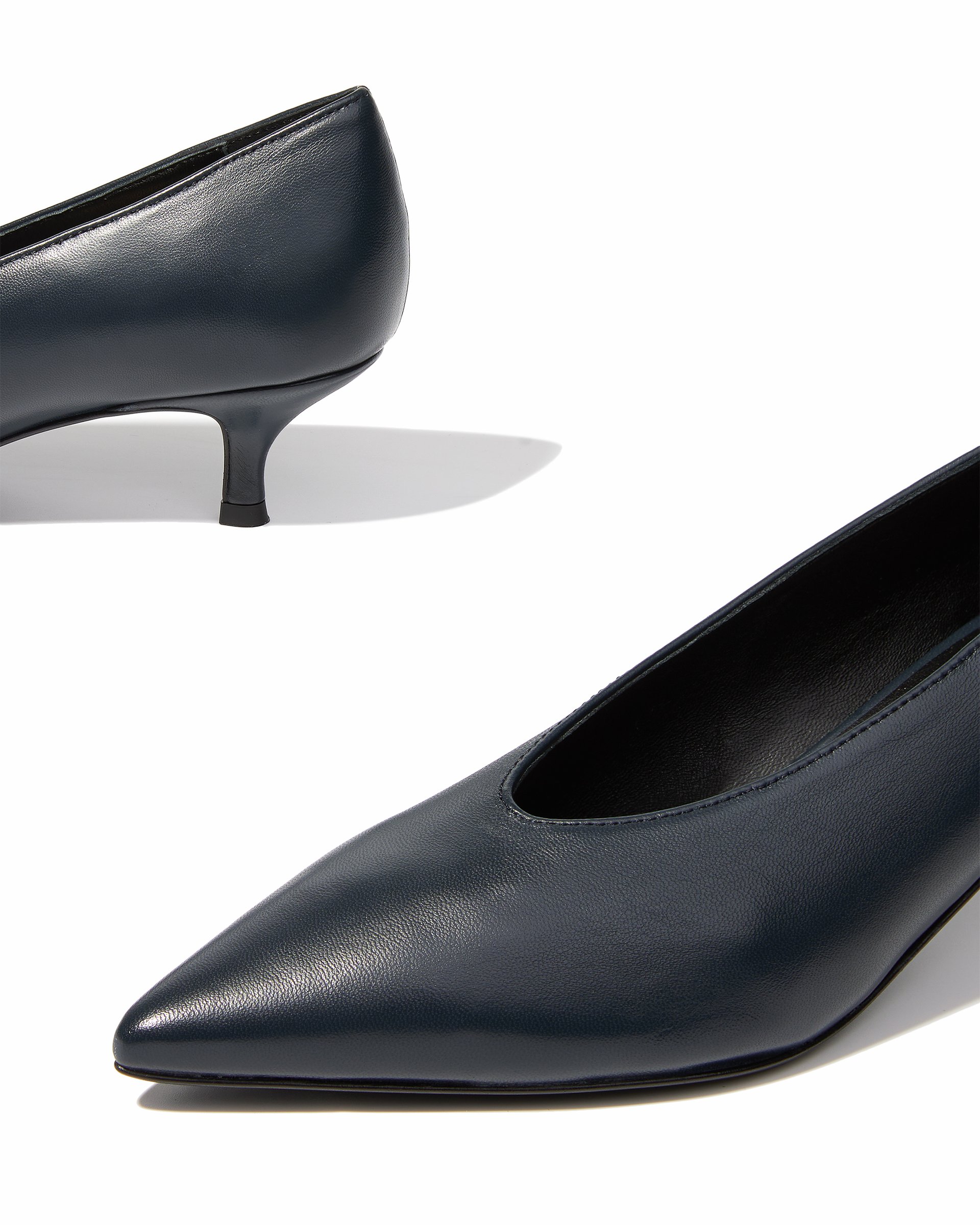 Темно-синие кожаные туфли на каблуке - Image 4 of 5