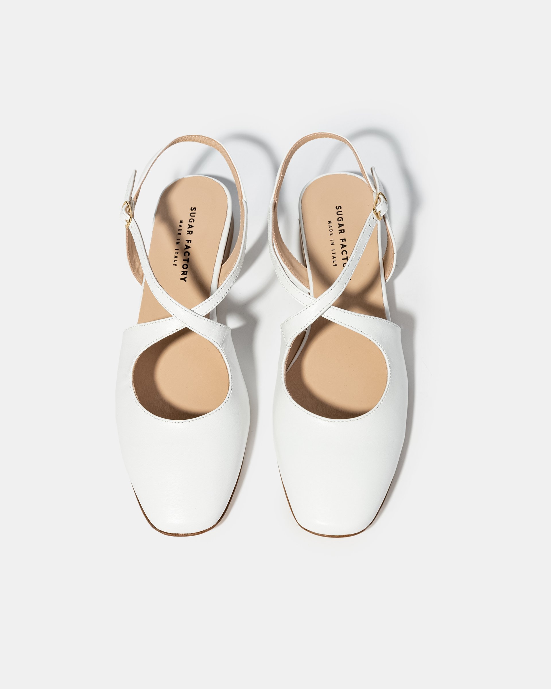 Белые кожаные туфли с ремешками - Image 3 of 4