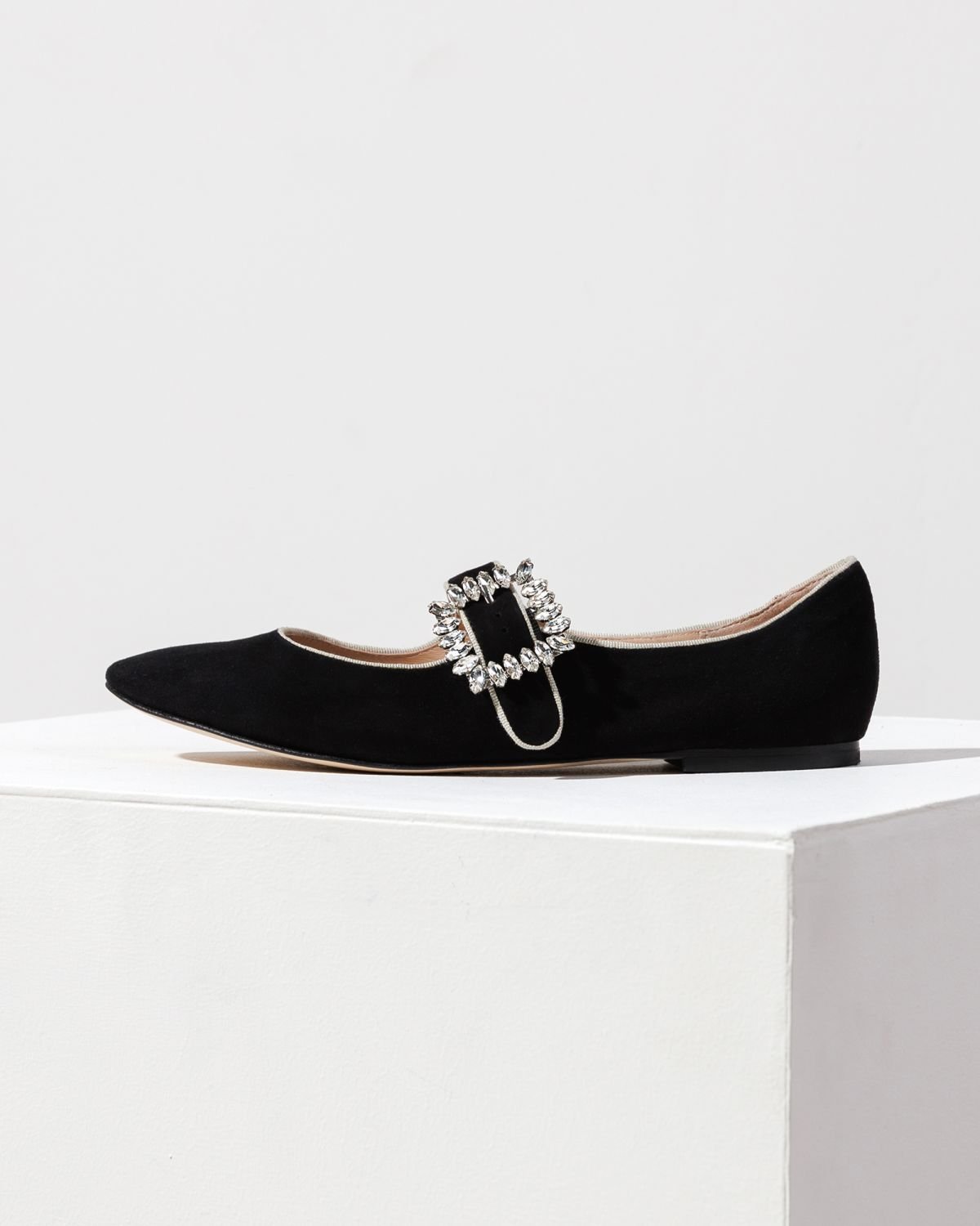 Черные замшевые балетки - Main image