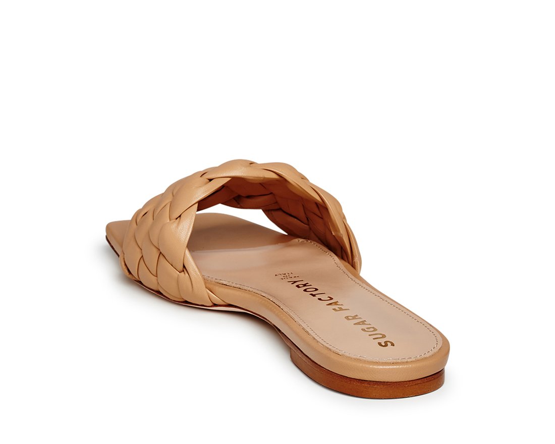 Бежевые кожаные шлепанцы - Image 3 of 5