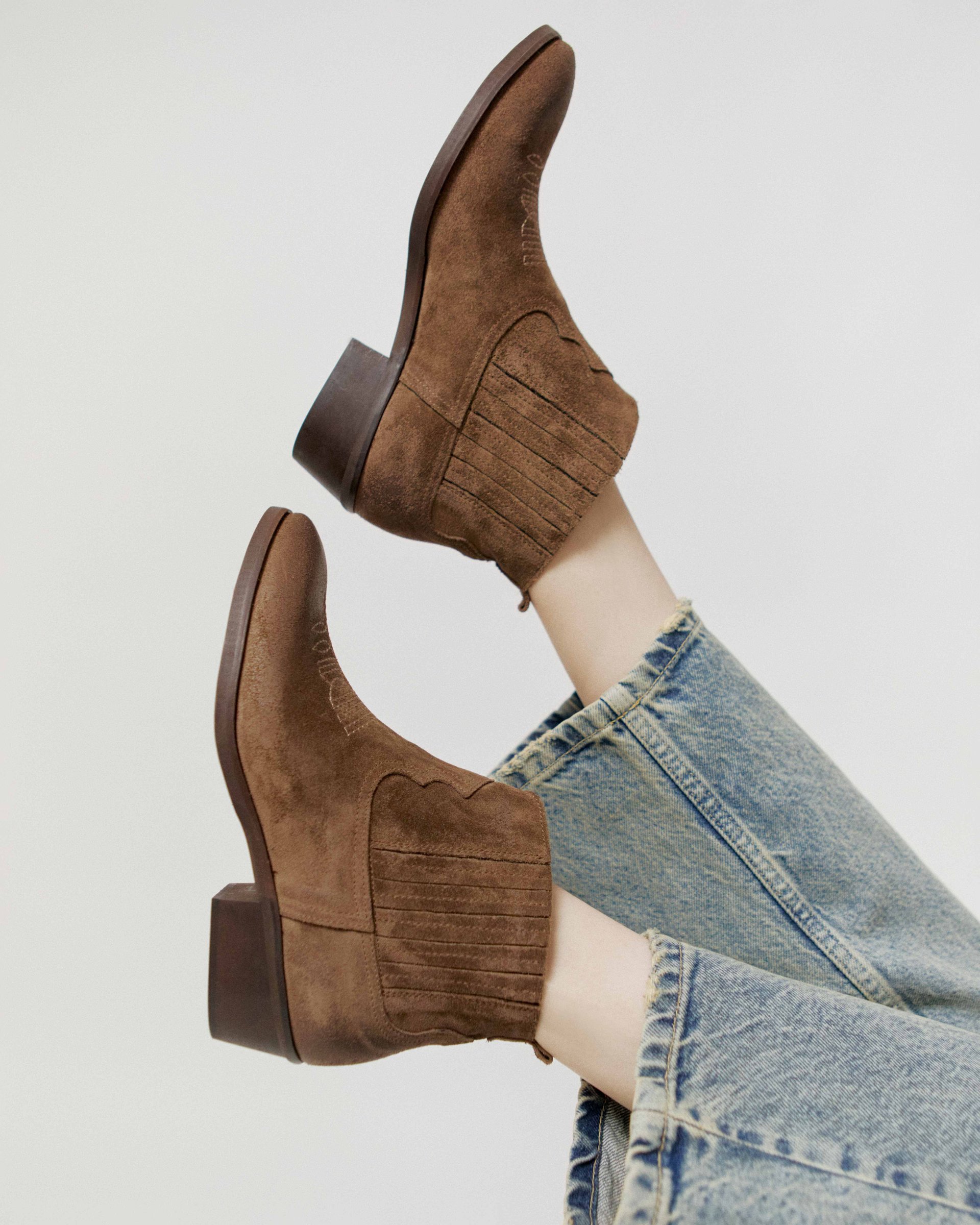 Коричневые замшевые казаки - Image 2 of 4