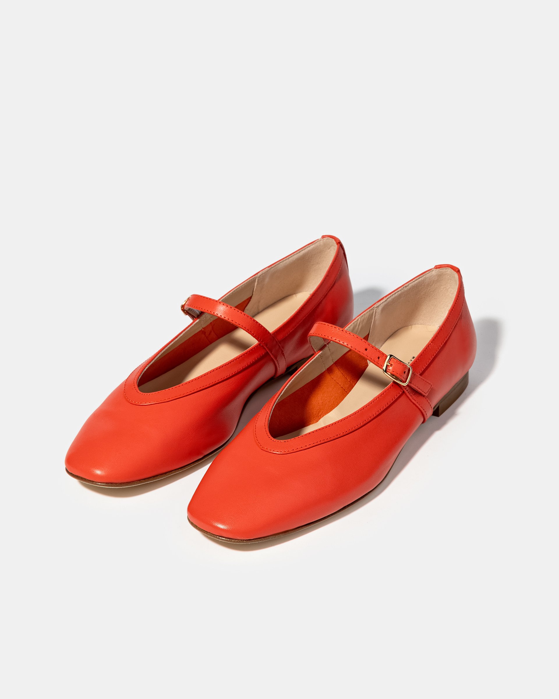 Кораллово-красные кожаные балетки - Image 2 of 4