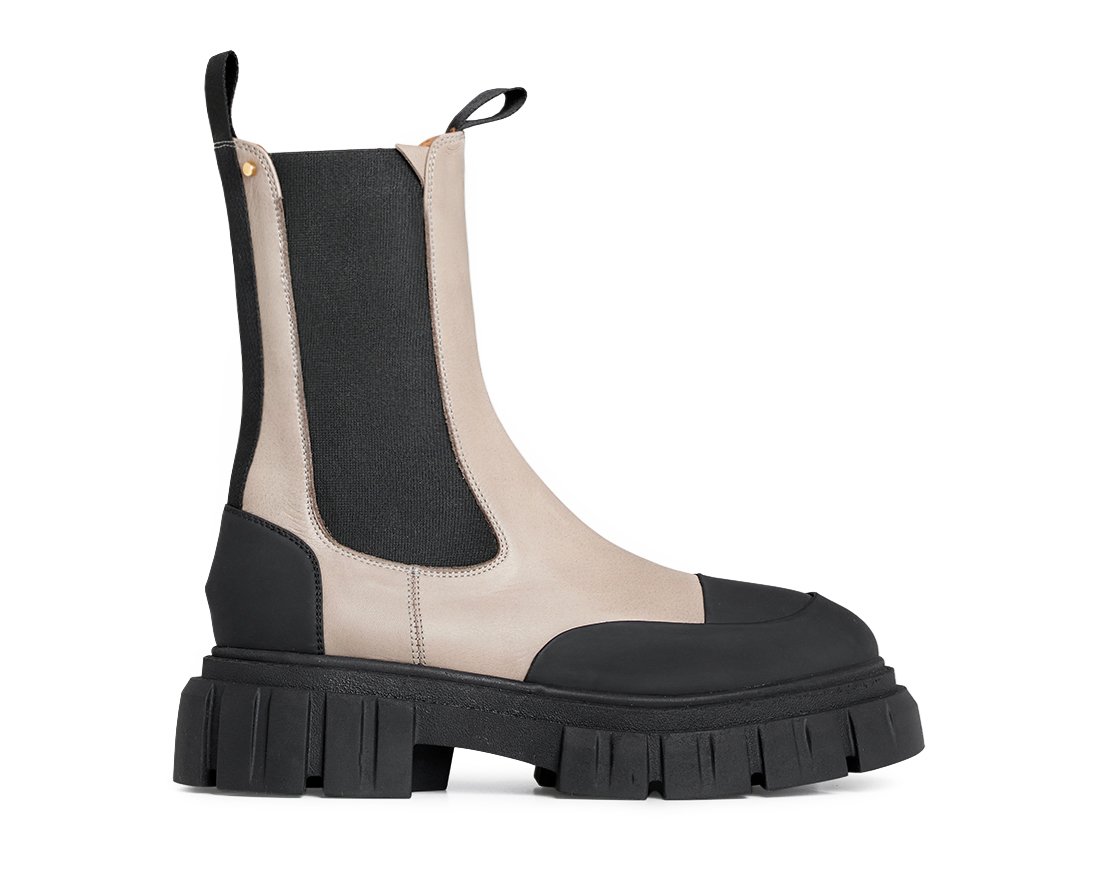 Бежевые кожаные челси - Main image