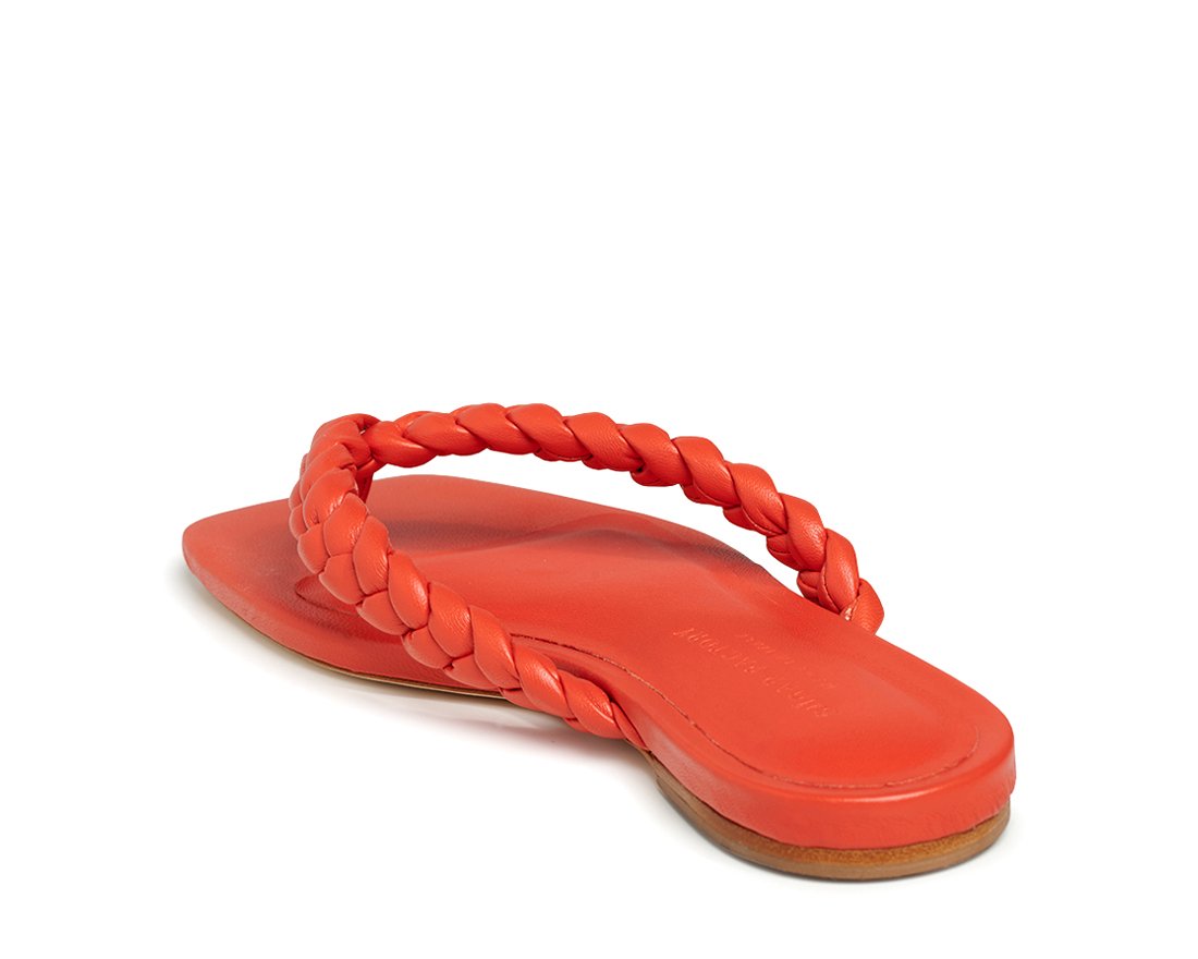 Коралловые кожаные шлепанцы - Image 3 of 5