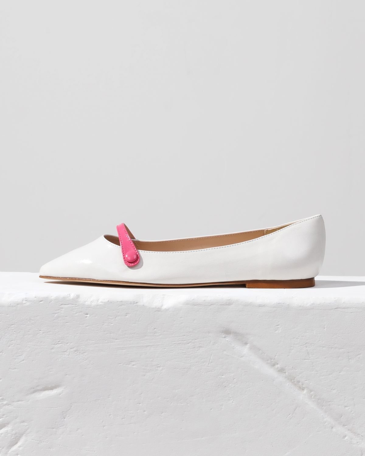 Белые кожаные балетки - Main image